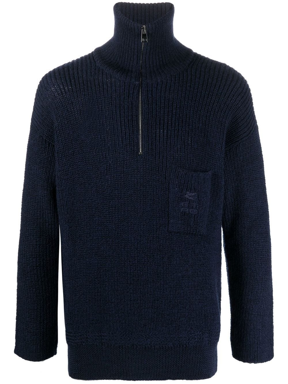 half-zip roll-neck jumper - 1