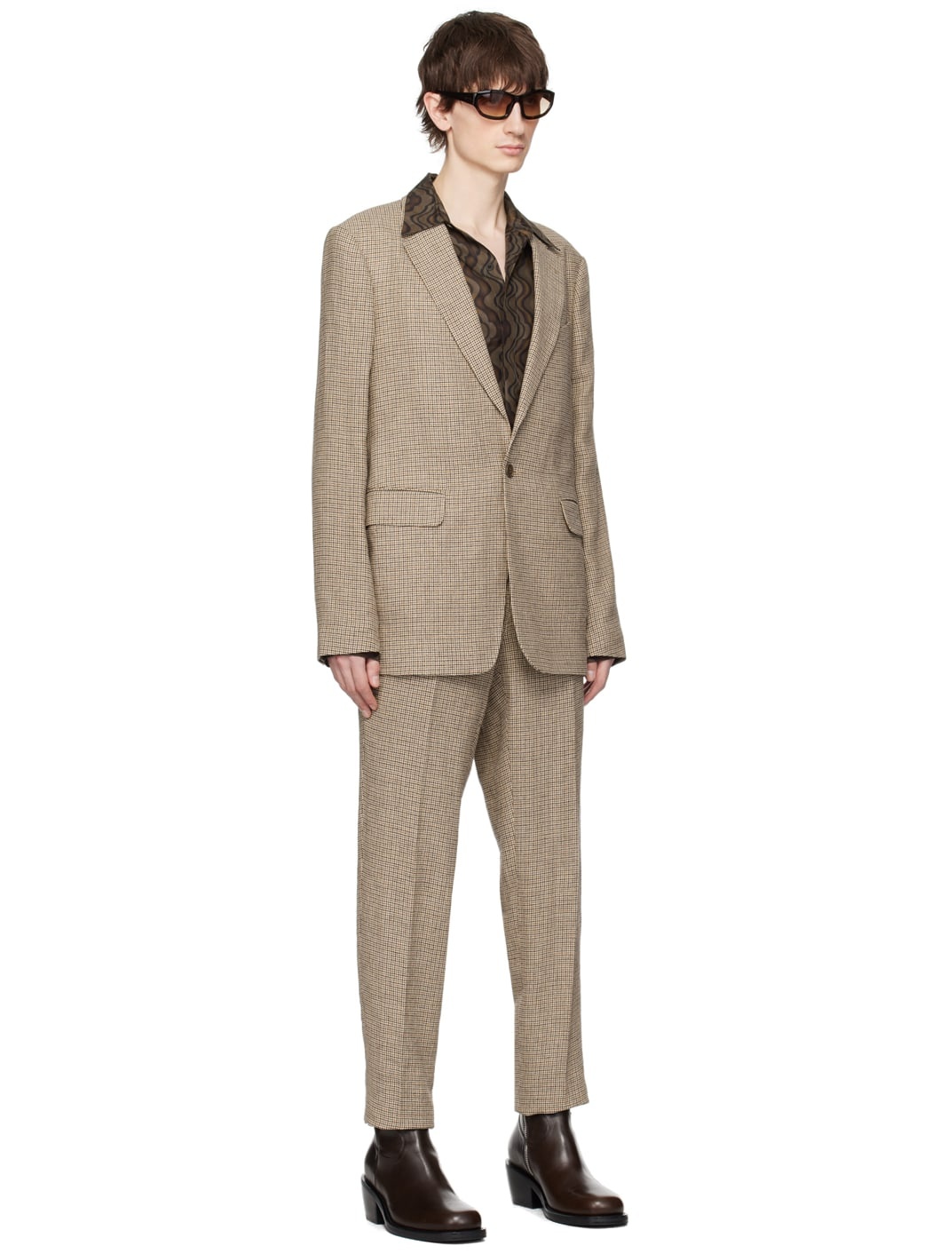 Tan Houndstooth Suit - 2