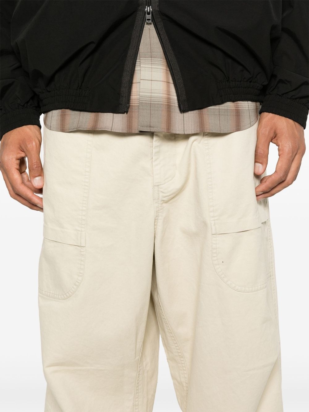 cotton wide-leg trousers - 5