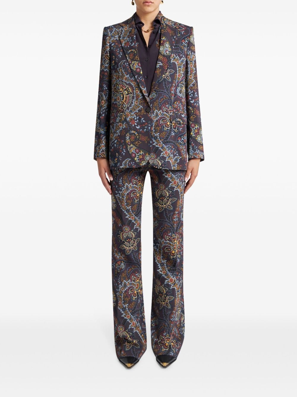 paisley-print single-breasted blazer - 3