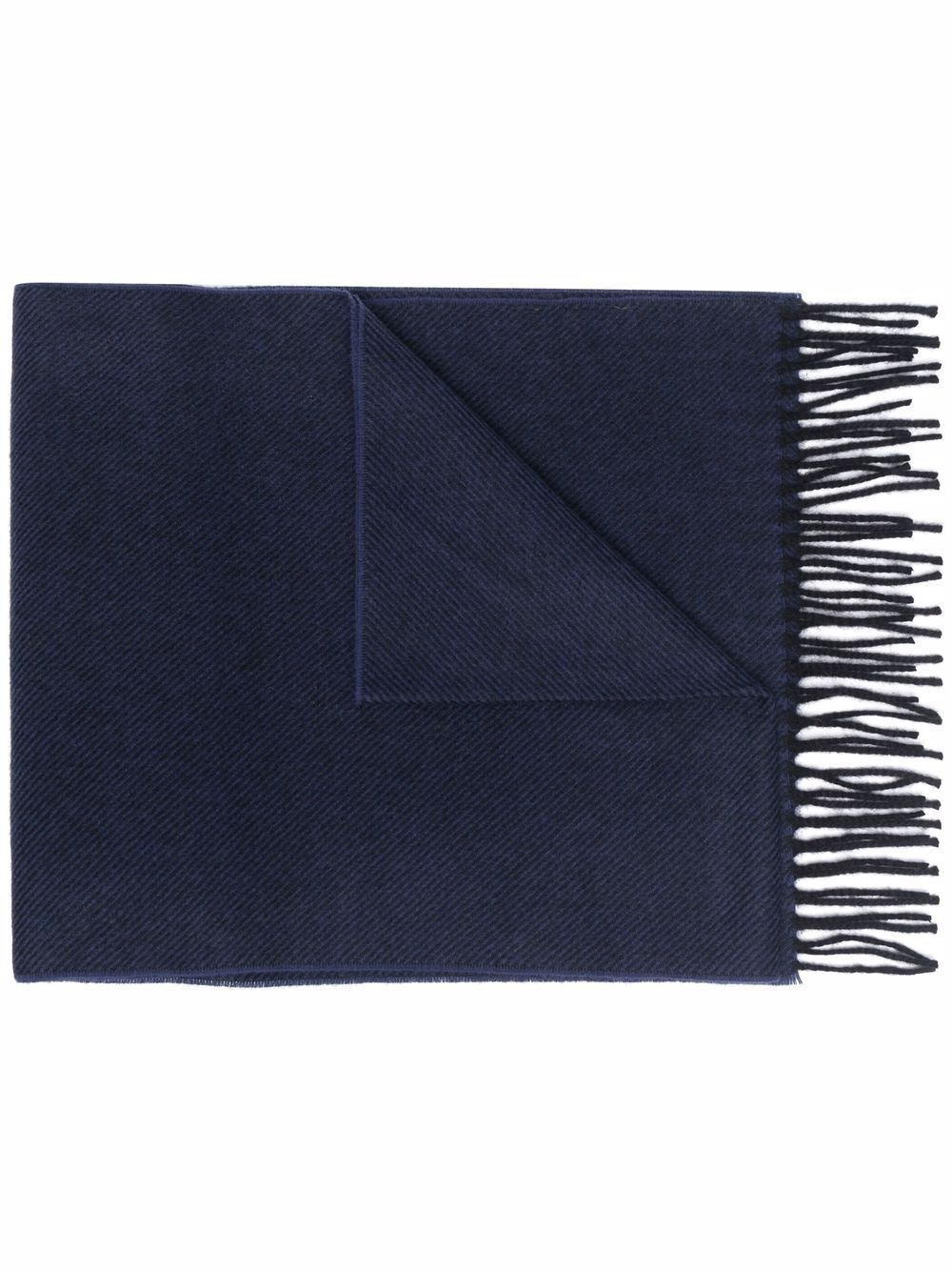 textured wool fringe scarf - 1