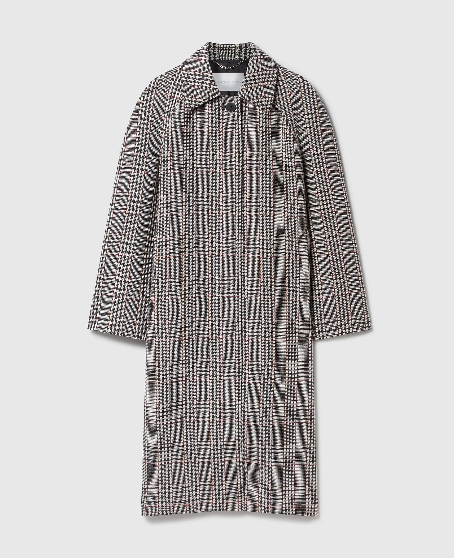 Checked Belted Wool Coat - 1