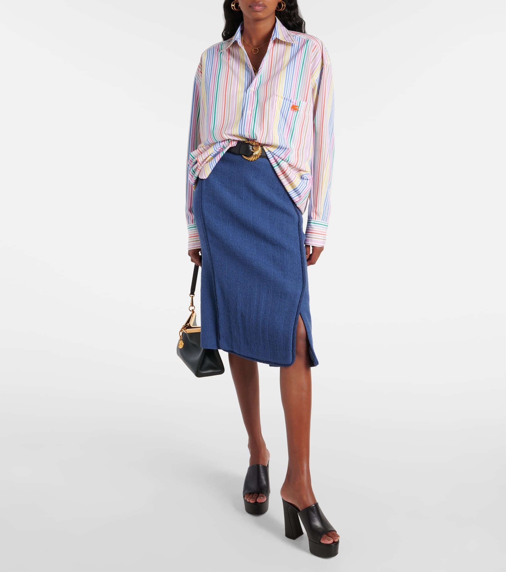 Oversized striped cotton shirt - 2