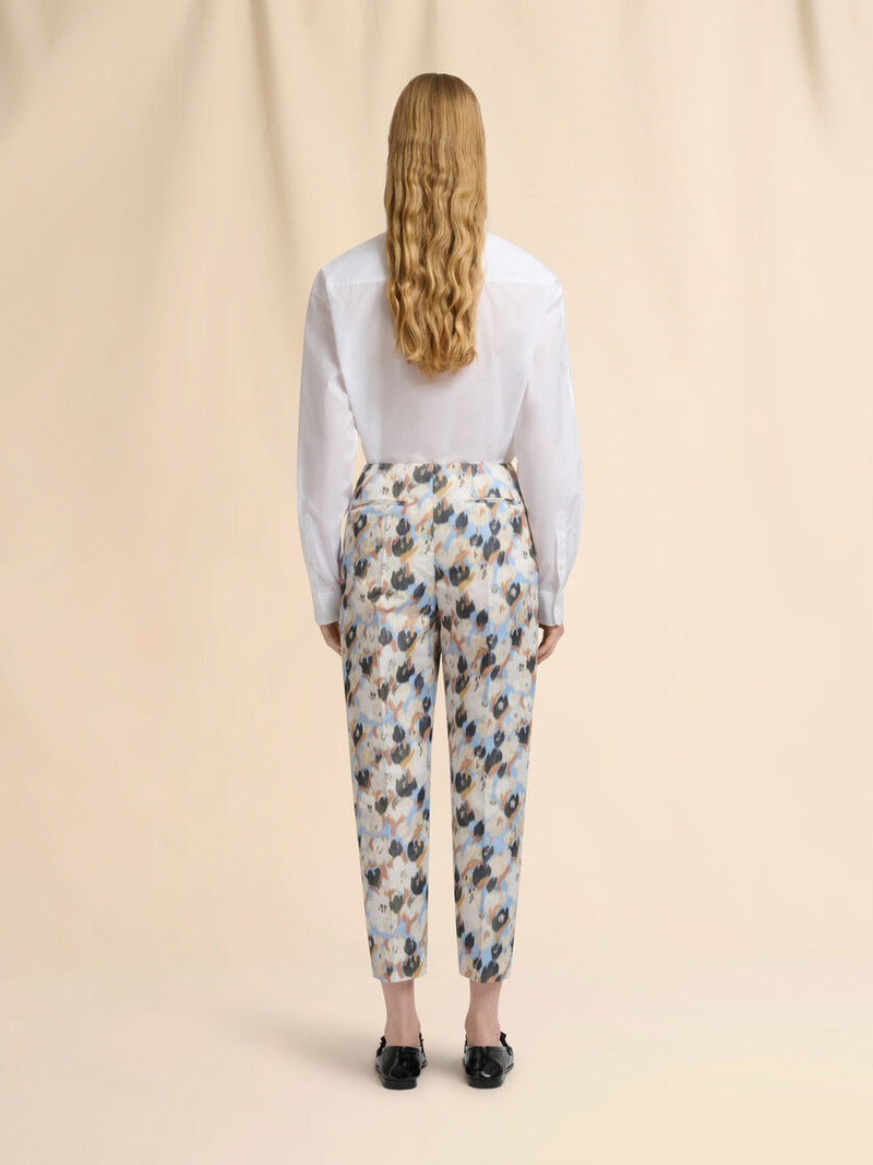 LIGHT BLUE DUCHESSE TROUSERS WITH SECRET BOUQUET PRINT 3