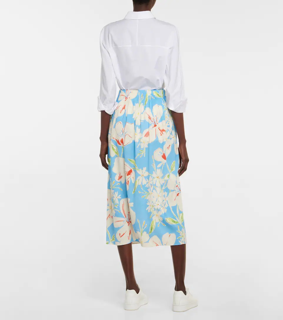 Beck floral silk-blend midi skirt - 3