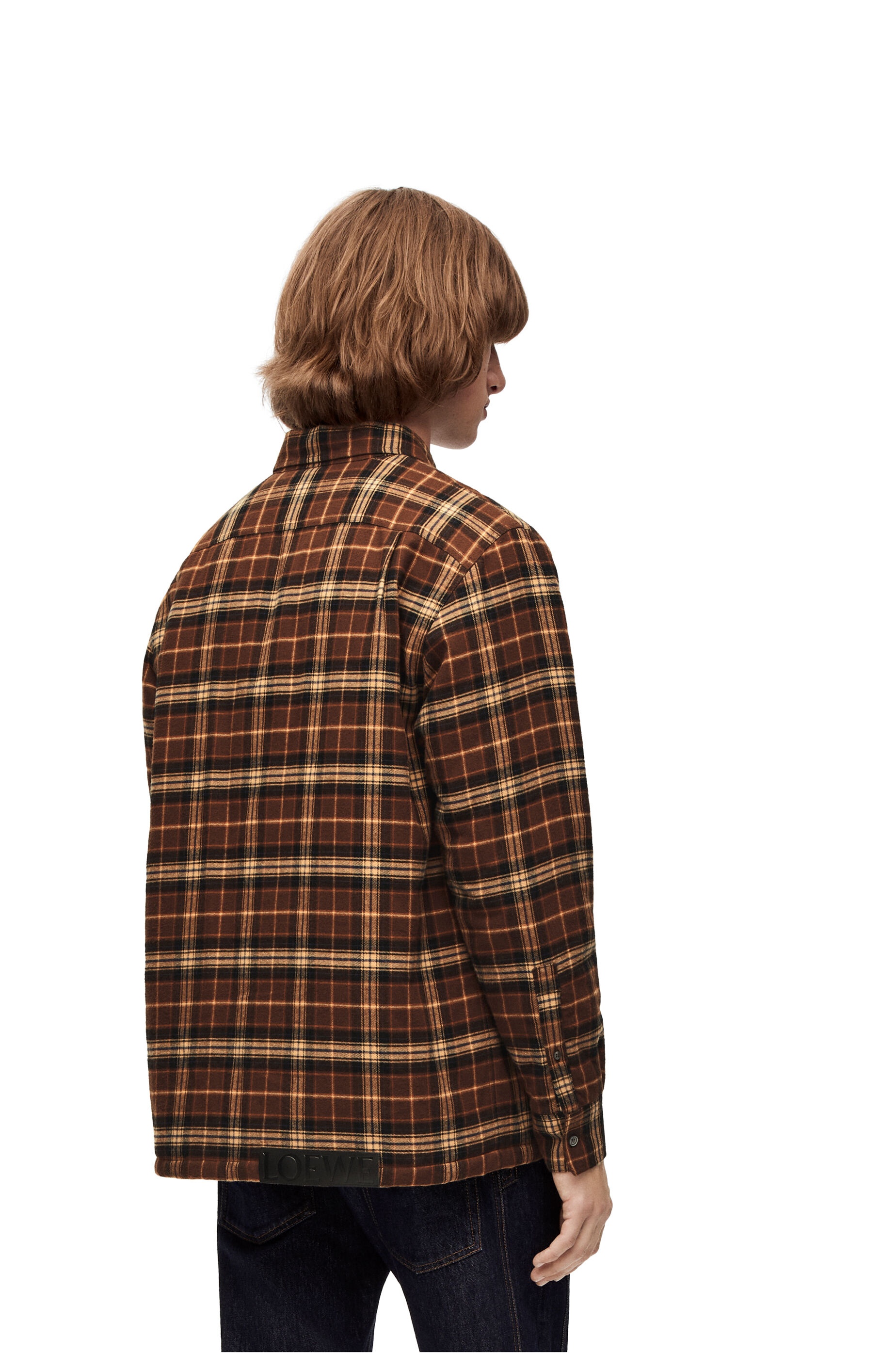 Puffer check overshirt in cotton - 4