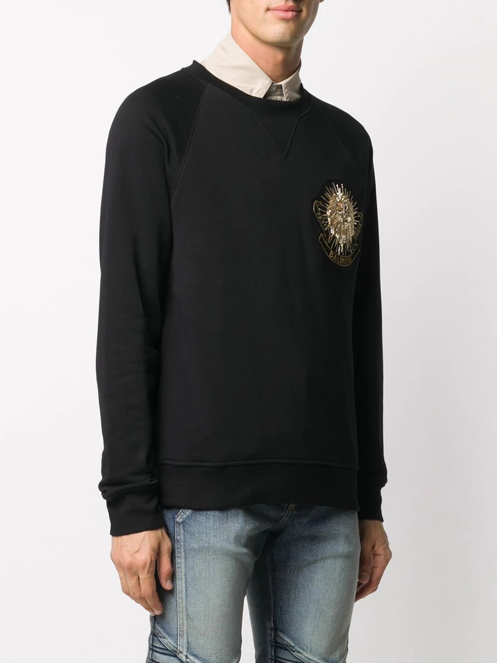 embellished badge sweatshirt - 3