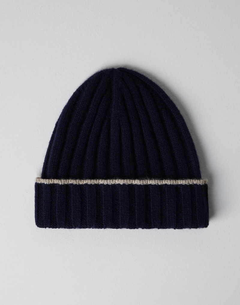 Cashmere 리브 니트 beanie - 1