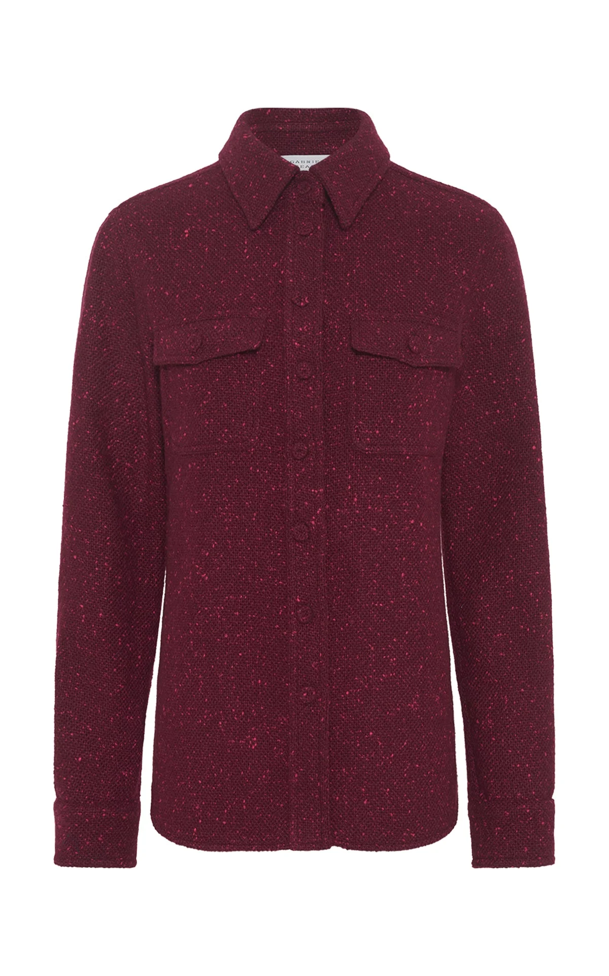 John Austin Shirt in Bordeaux Speckled Cashmere - 1