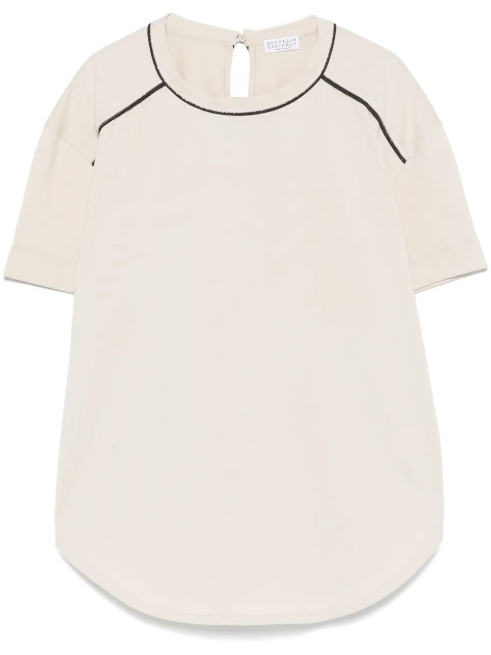 【送料&関税込】Brunello Cucinelli T-shirt With Monile Detai T-shirt with monili for Woman in White | Brunello Cucinelli