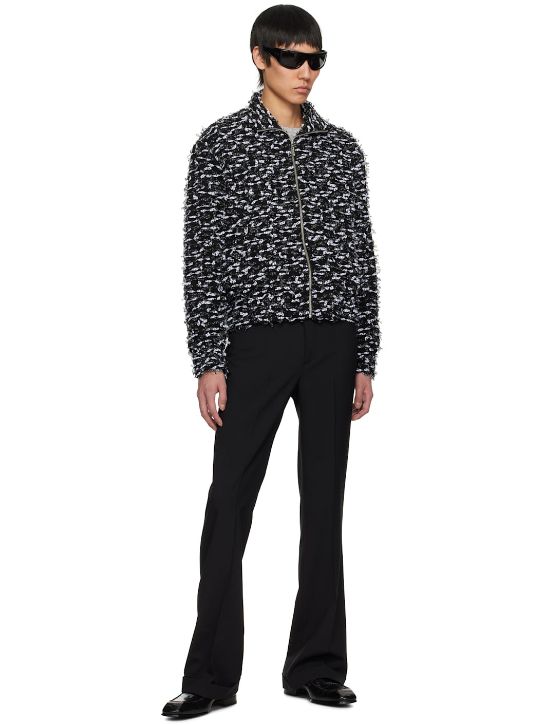 Black & White Ribbons Track Jacket - 4
