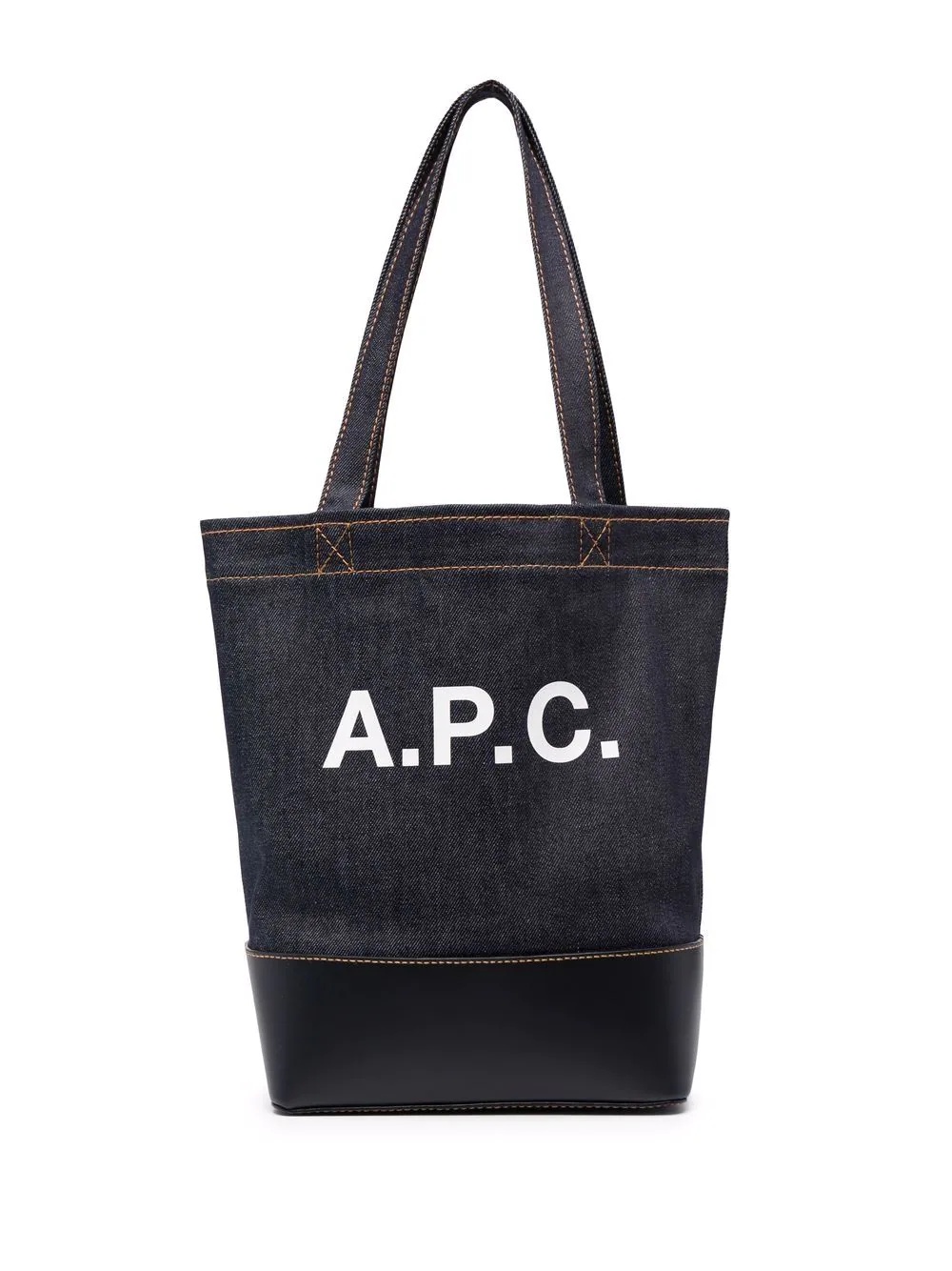 denim logo tote bag - 1