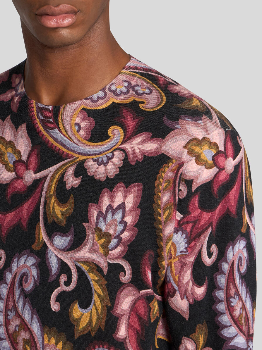 FLORAL PAISLEY CREW-NECK SWEATER - 3