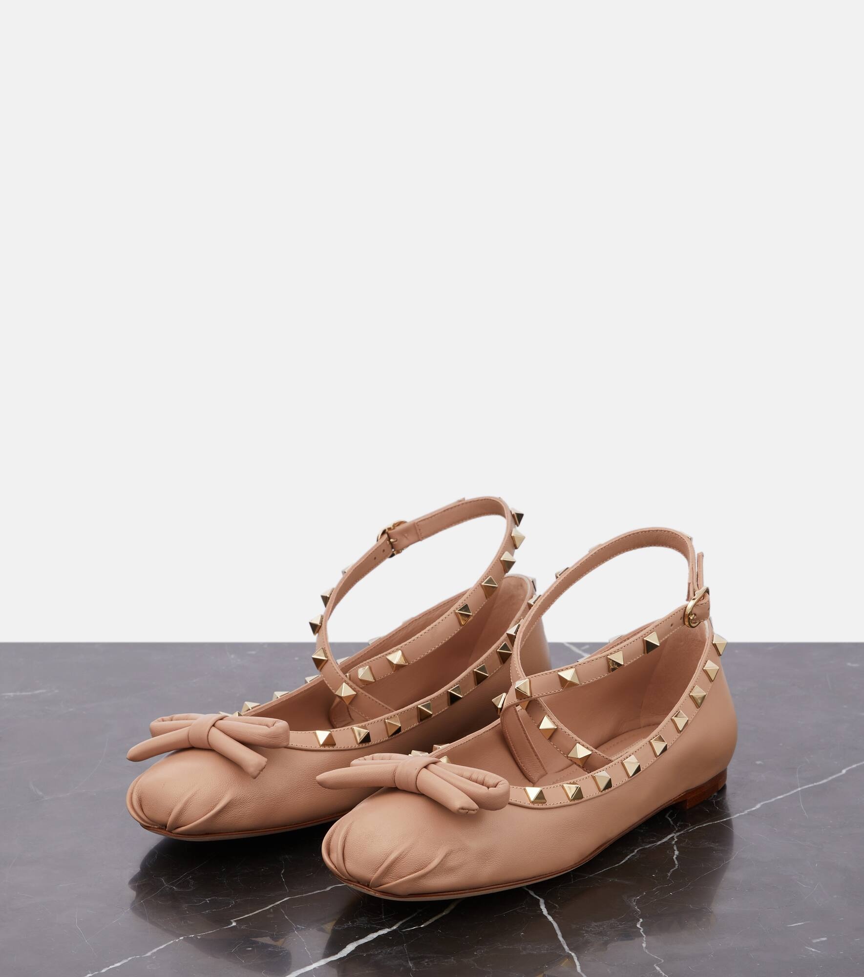 Rockstud leather ballet flats - 5