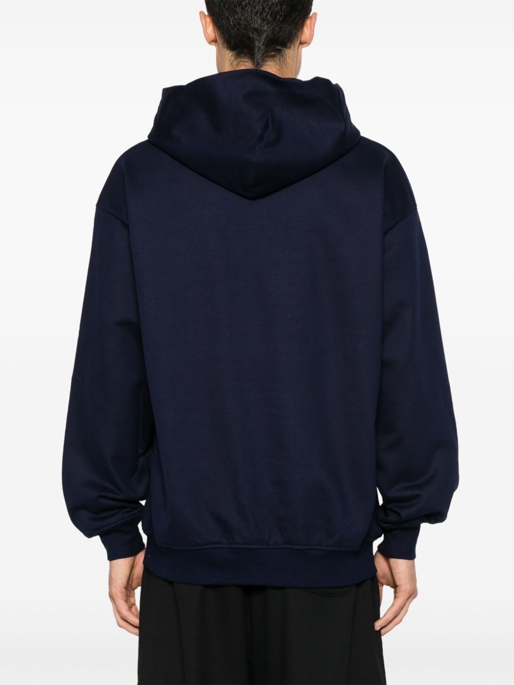 slogan-print cotton hoodie - 4