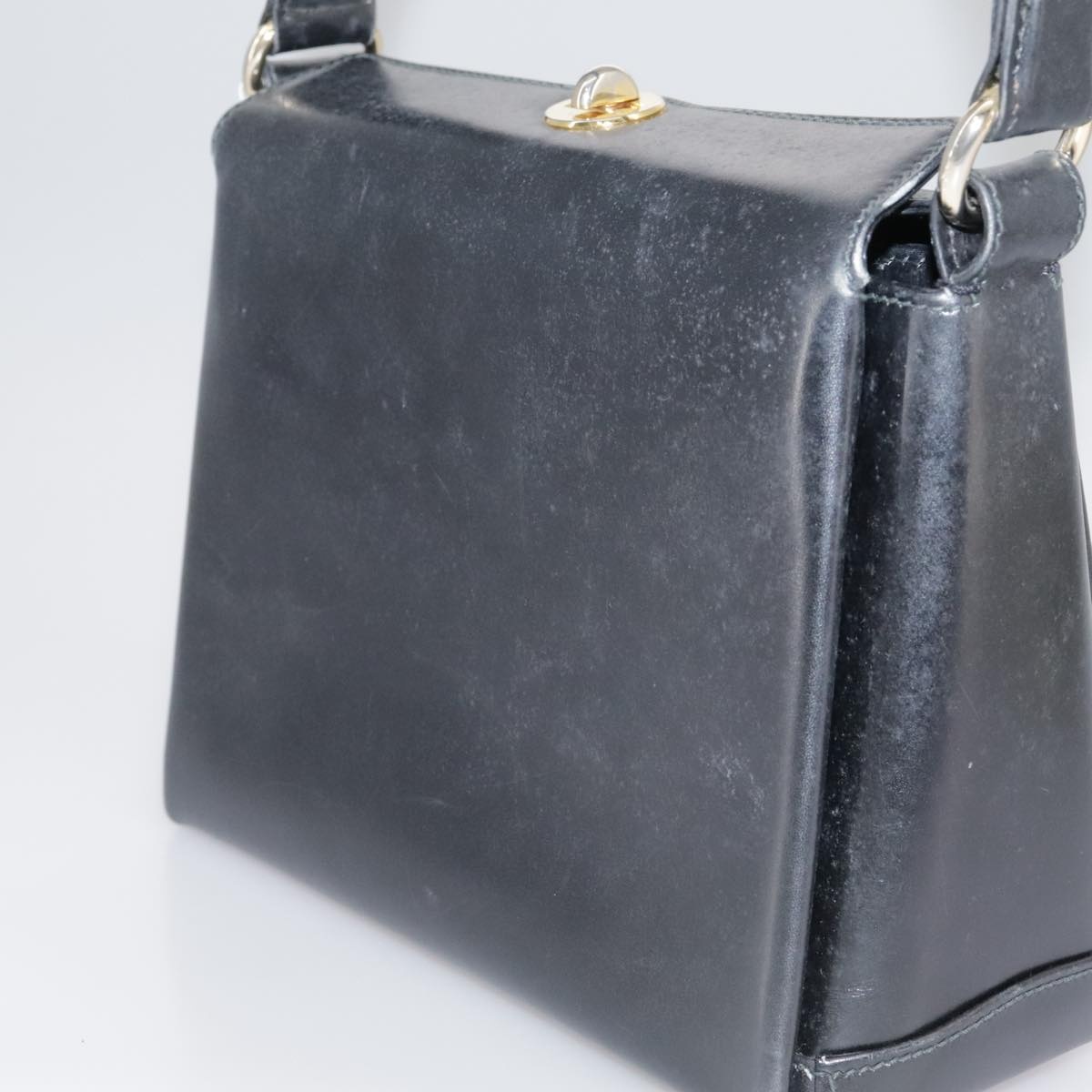 GUCCI Hand Bag Leather Black Gold - 9