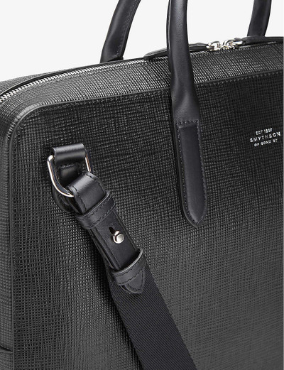 Smythson Panama cross-grain leather briefcase outlook