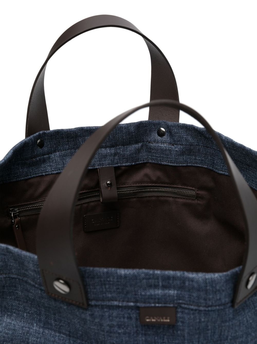 logo-patch denim holdall - 4
