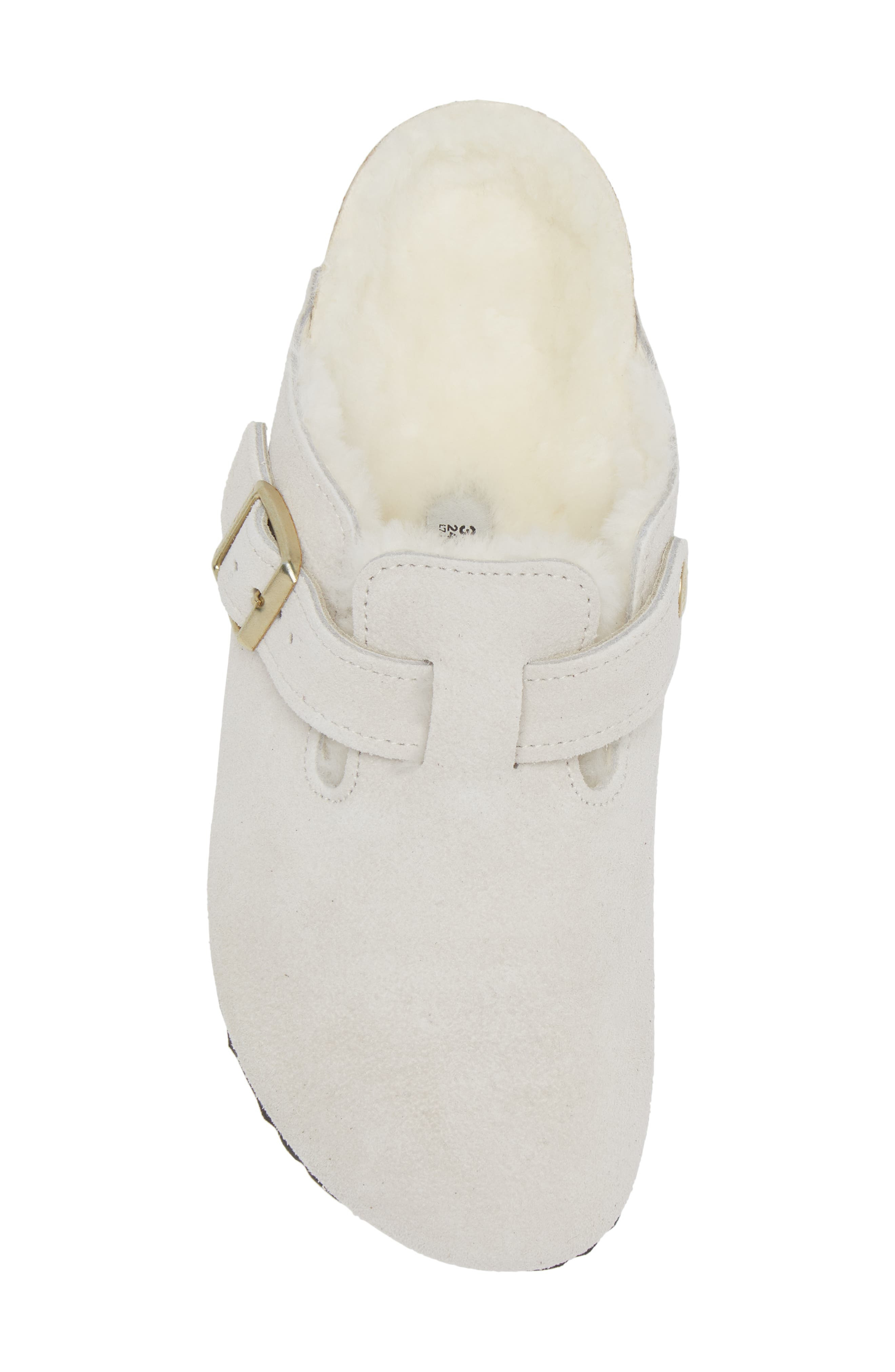 Birkenstock Boston Genuine Shearling Lined Clog in Antique White/Antique White at Nordstrom - 5