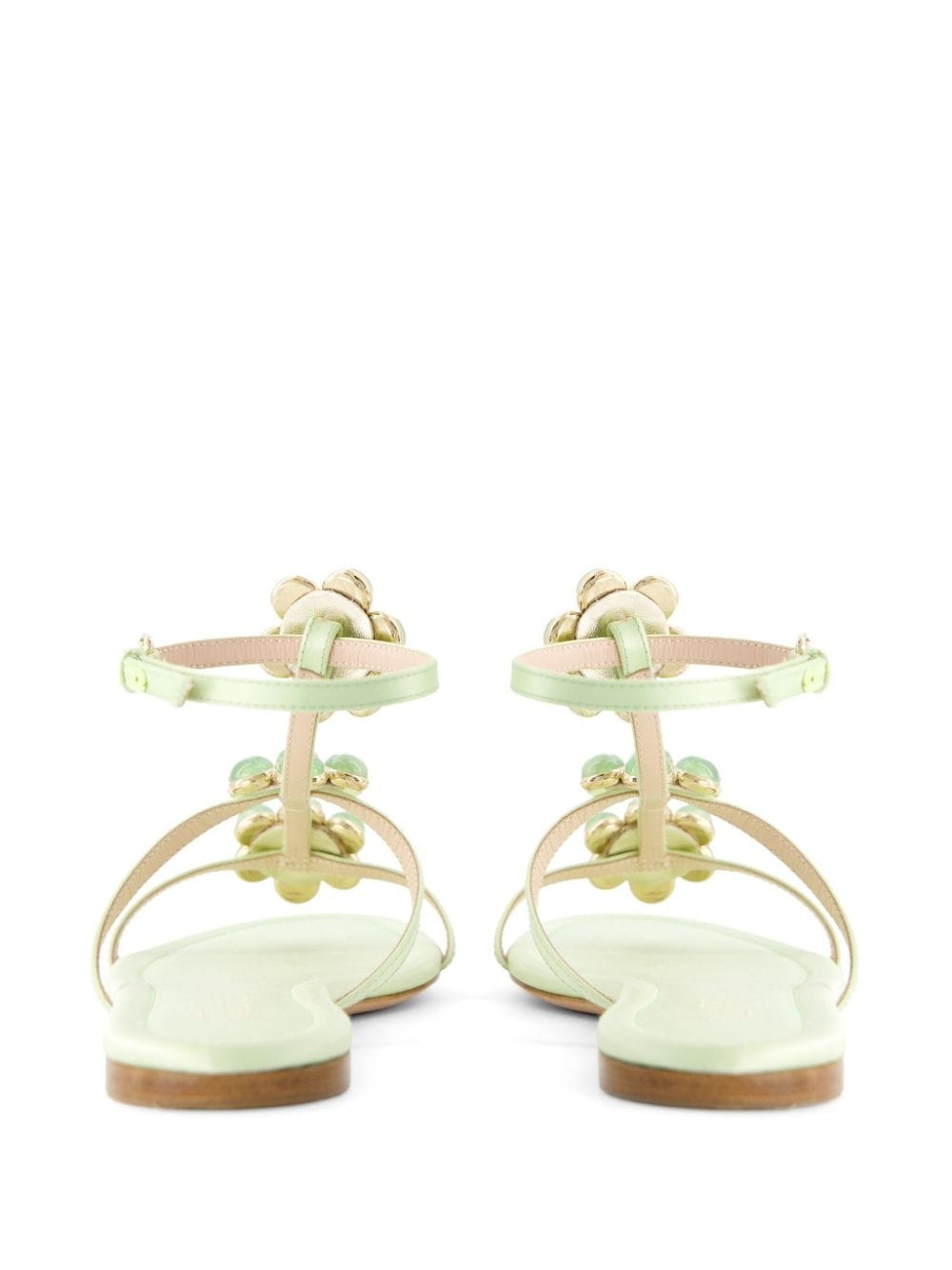 flower-detailing leather sandals - 4