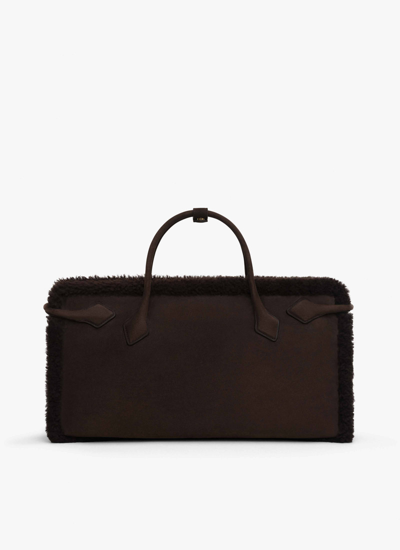 LE TECKEL TOTE BAG IN MERINO SHEARLING 3