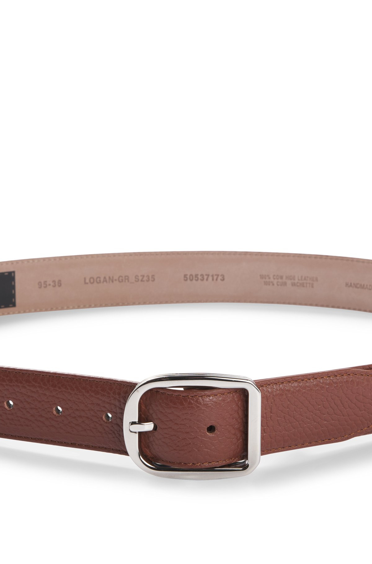 ITALIAN-LEATHER BELT WITH ROUNDED PIN BUCKLE - 4