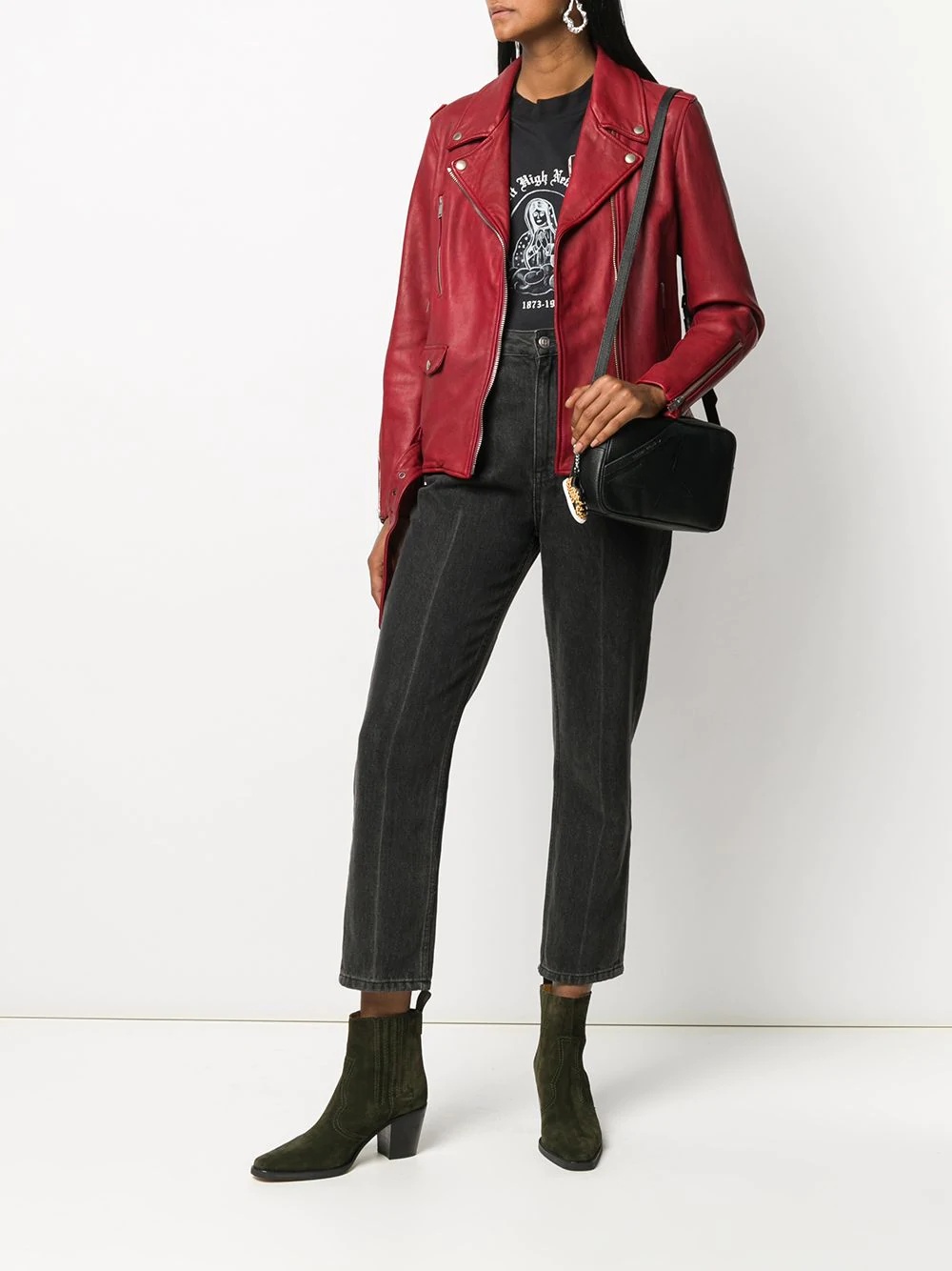 red classic biker jacket - 2