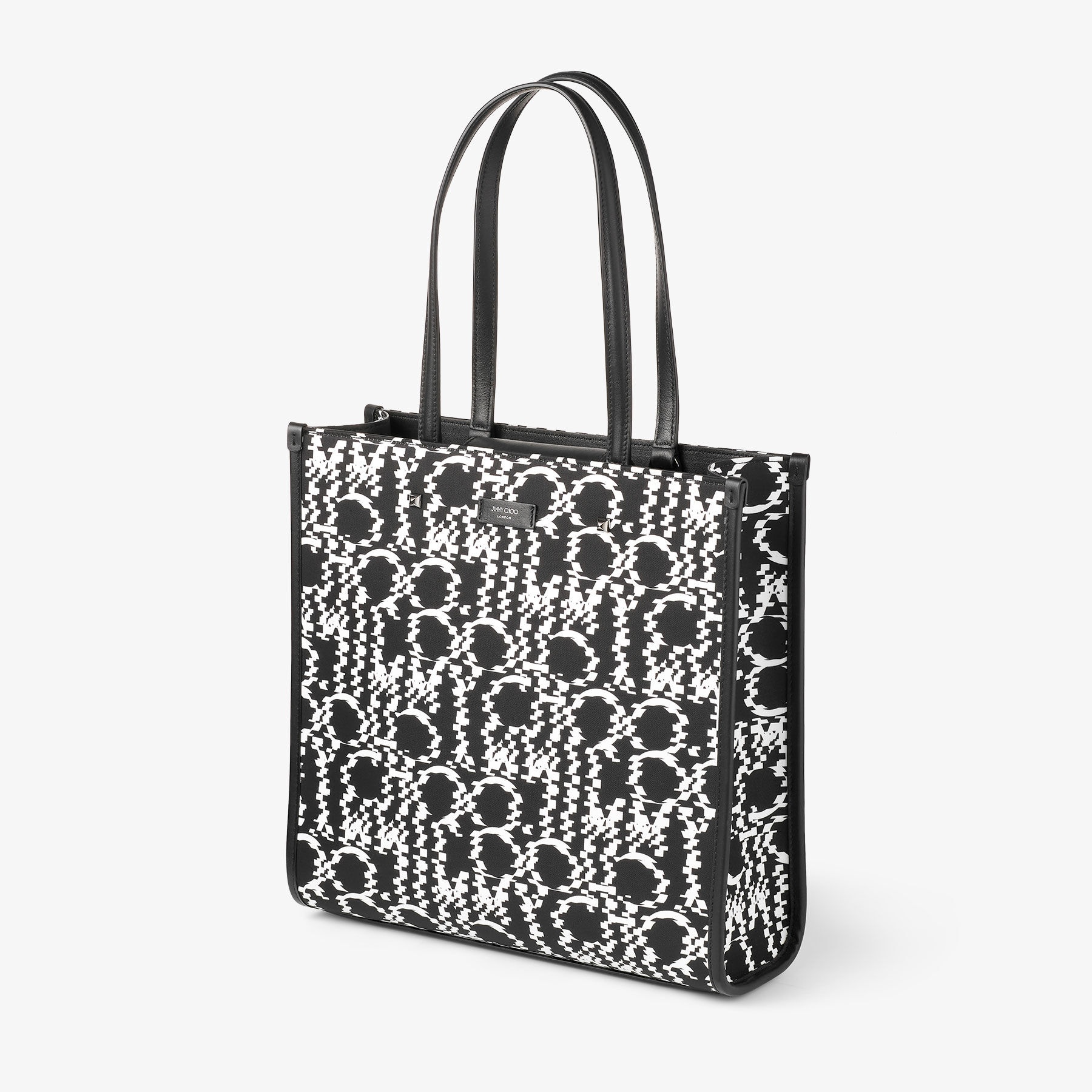 Logo Tote/M
Black Distorted Jimmy Choo Logo Nylon Tote Bag 2