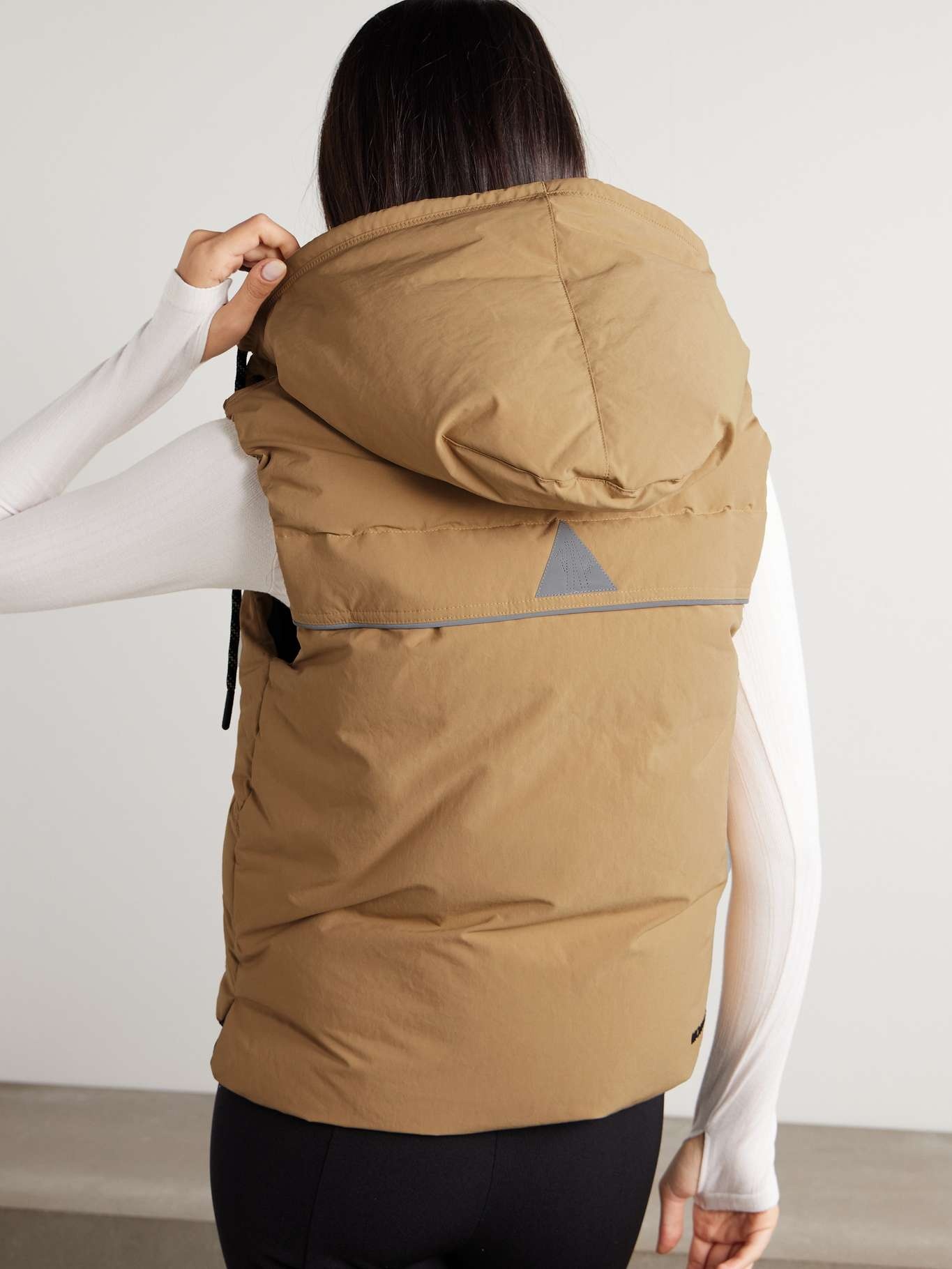 Moncler Grenoble Arolla hooded appliquéd quilted shell down vest