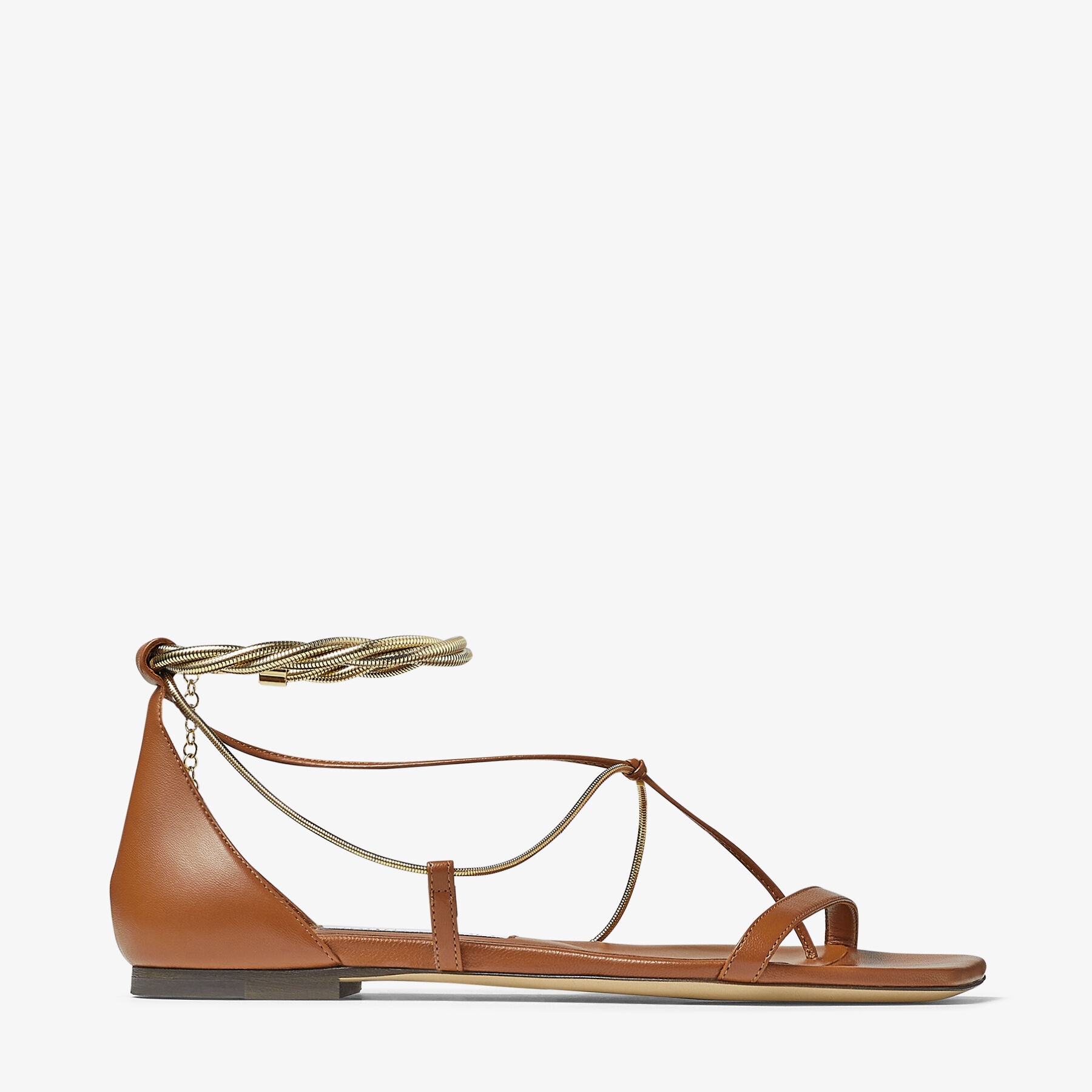 Oriana Flat
Tan Nappa Flats with Gold Chains - 1