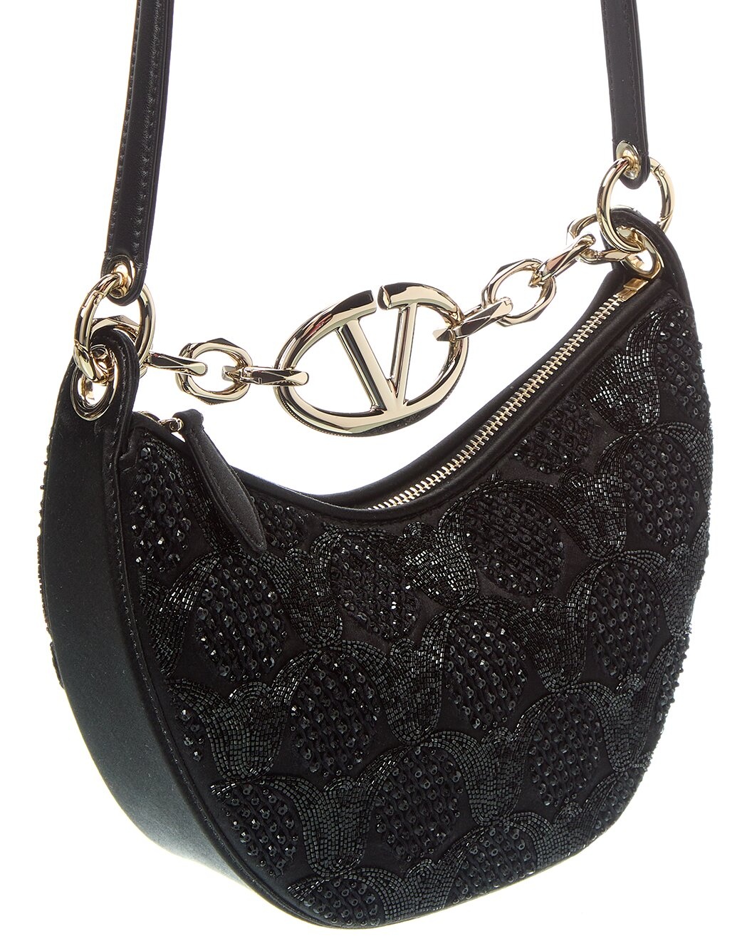 Valentino VLogo Mini Satin Hobo Bag - 3