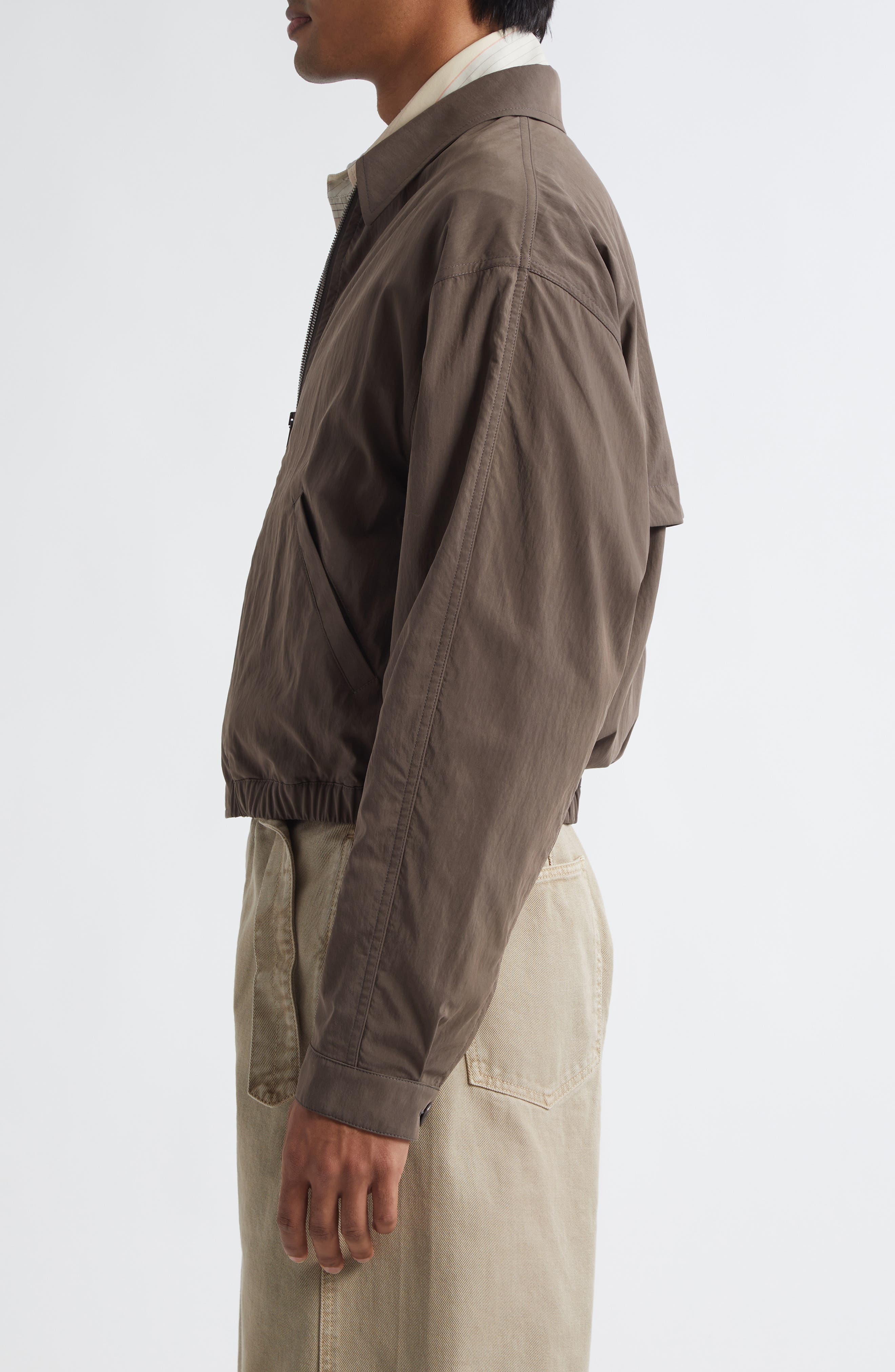 Lemaire Zip Front Blouson Jacket in Walnut at Nordstrom - 4