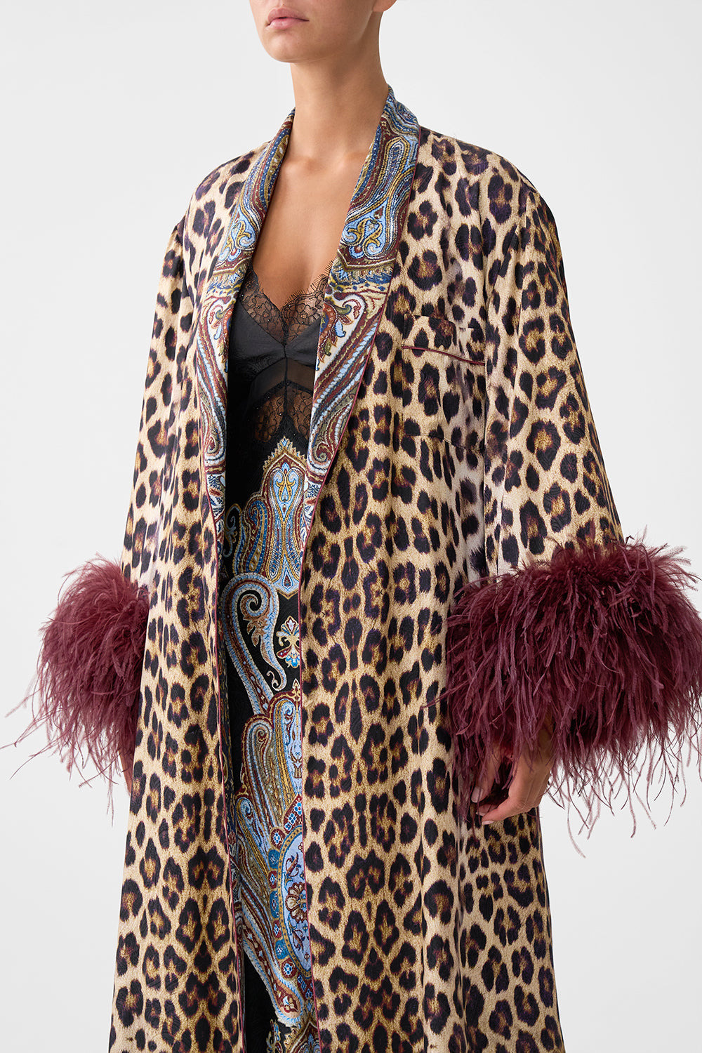 LONG ROBE WITH FLARED SLEEVE - 5