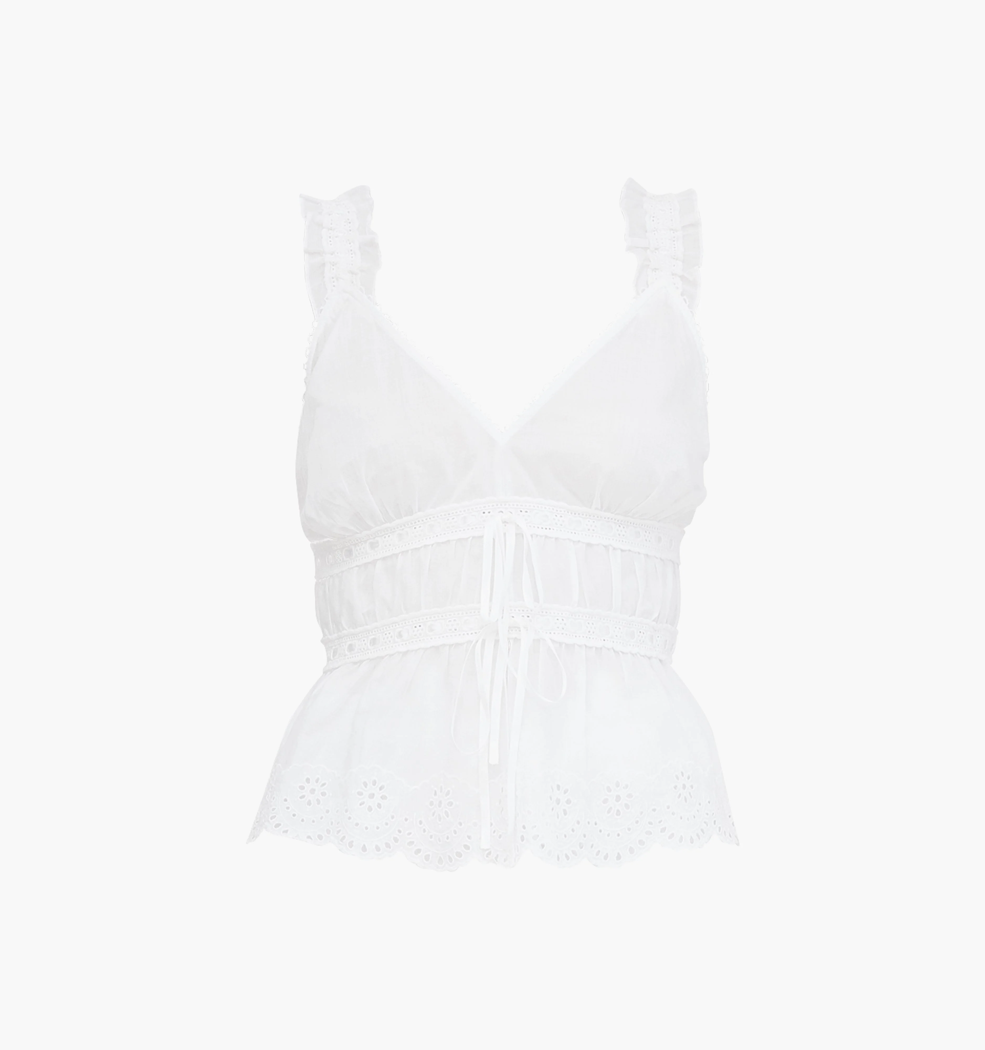 The Raven Top - White Broderie Voile - 1