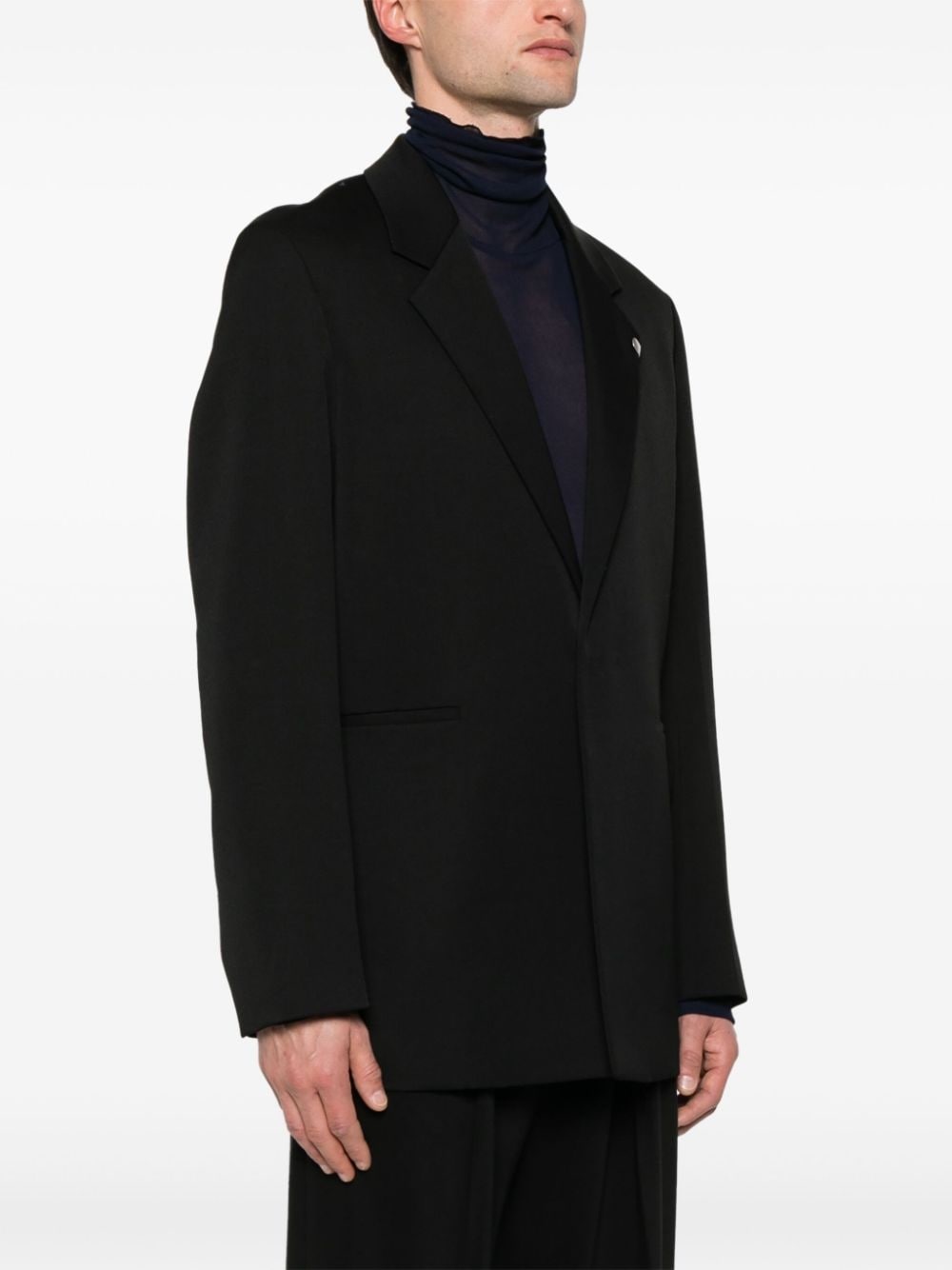 single-breasted wool blazer - 3