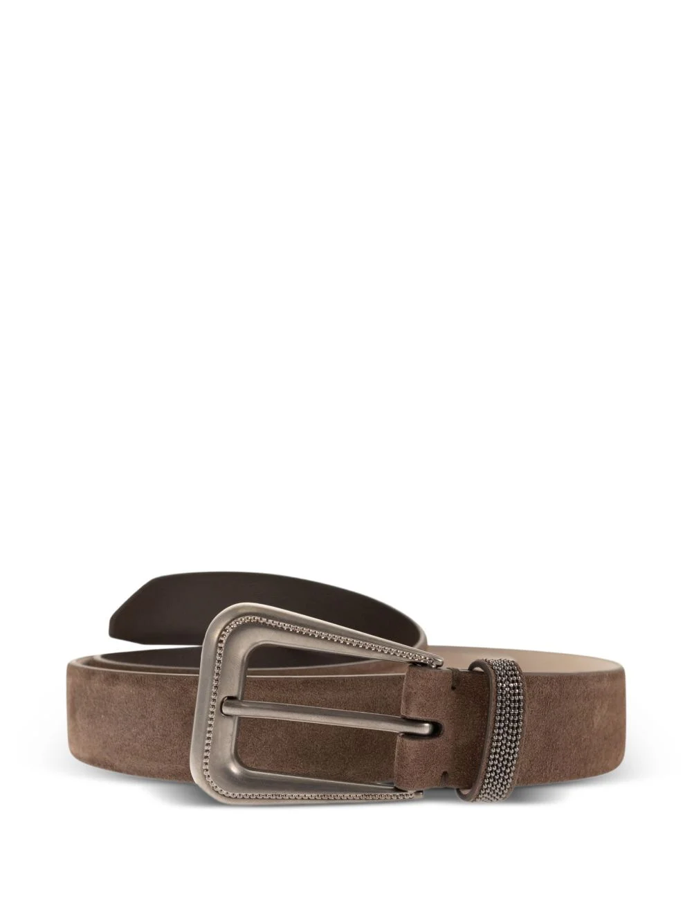 embellished buckle suede belt - 1
