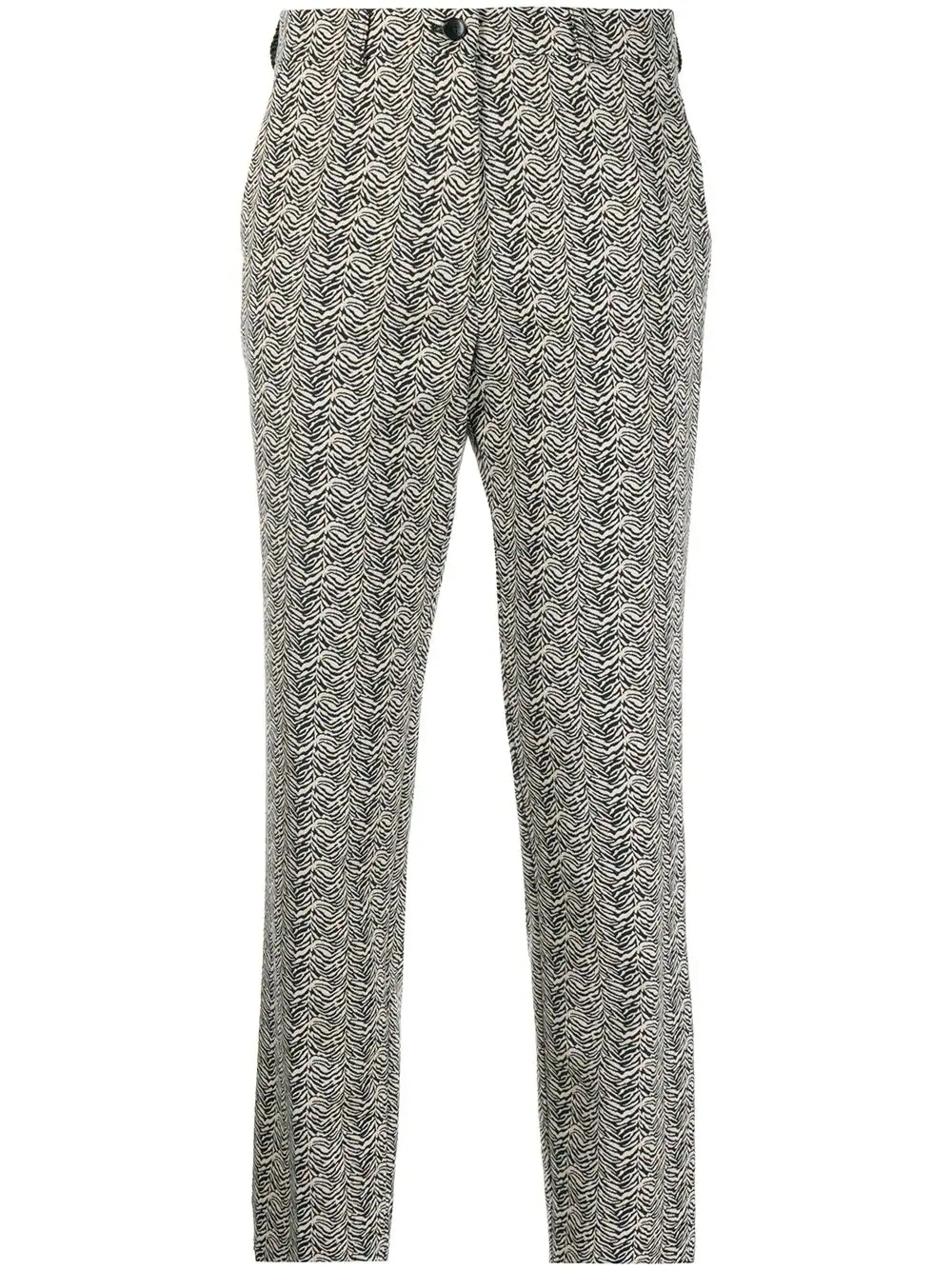 tiger stripe-pattern trousers - 1