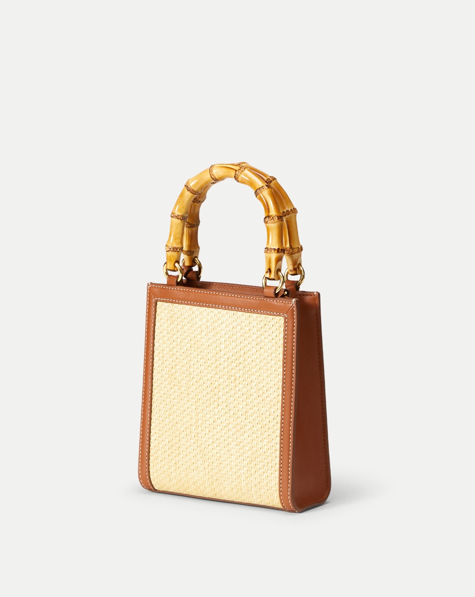 BAMBOO-HANDLE RAFFIA SHOPPER BAG - 5