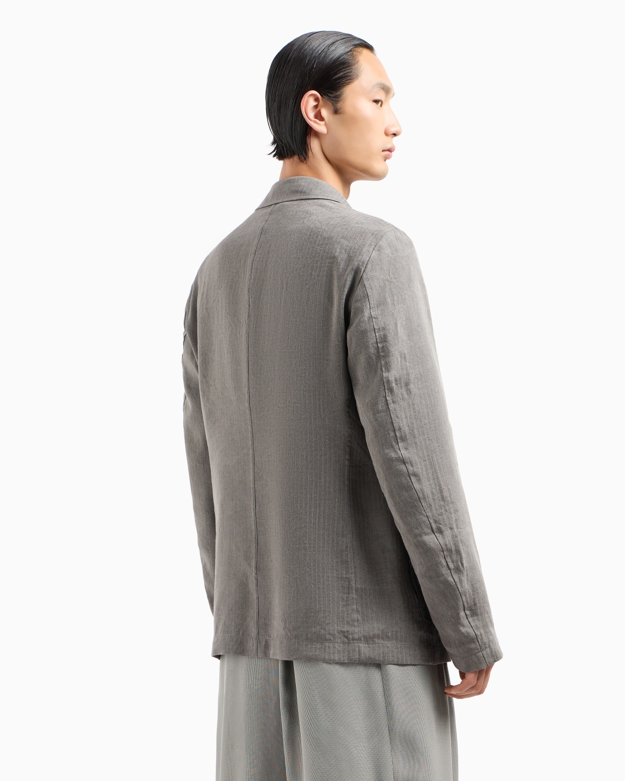 LINEN AND VISCOSE DOUBLE-BREASTED JACKET - 3