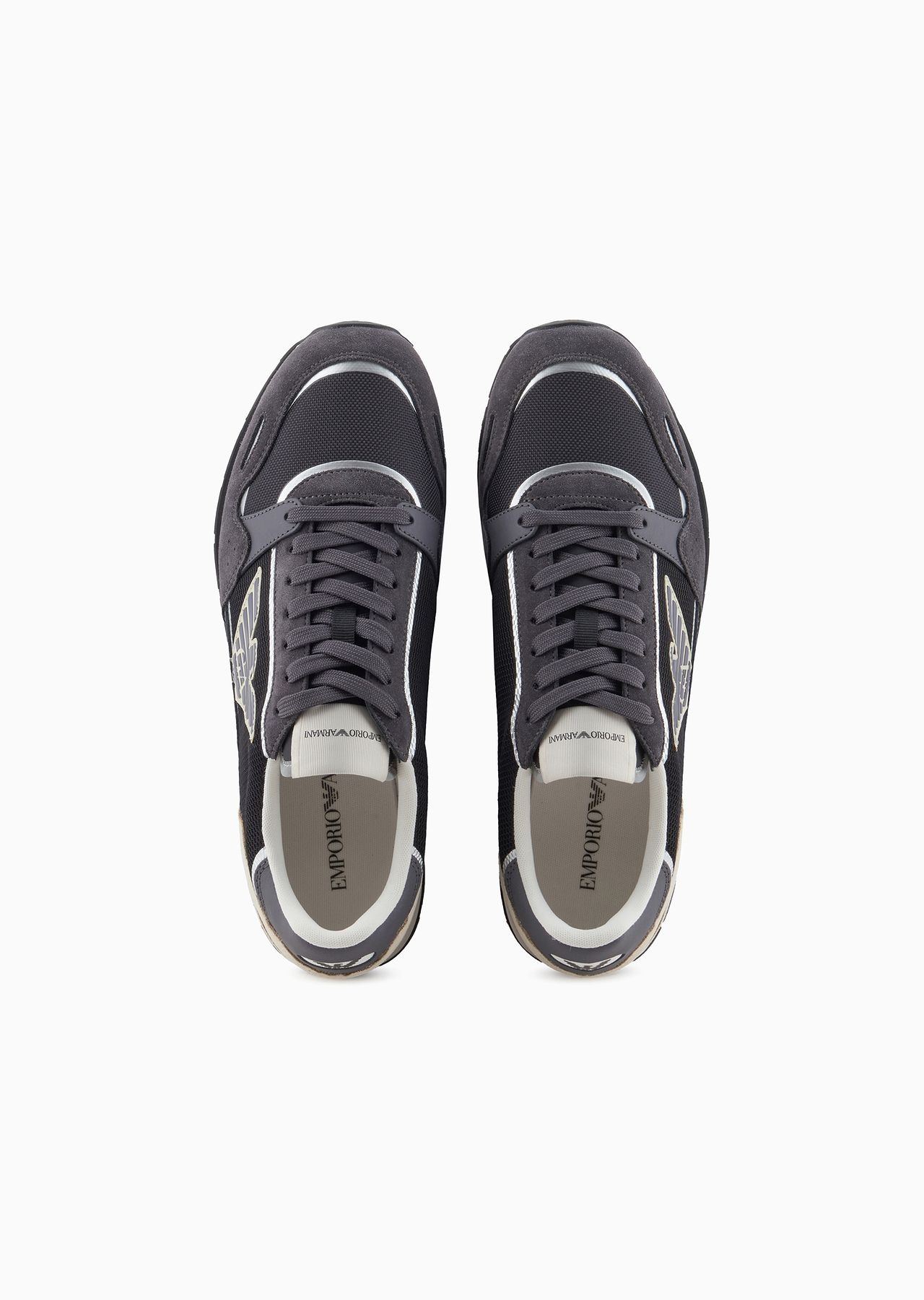 Mesh sneakers with suede details and eagle patch - 2