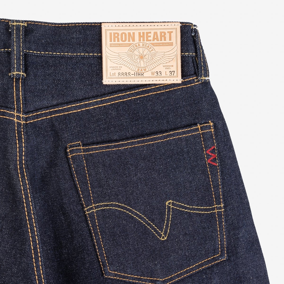 IH-888S-UHR 21/23oz Ultra Heavy Raw Selvedge Denim Medium/High Rise Tapered Cut Jeans - Indigo - 12