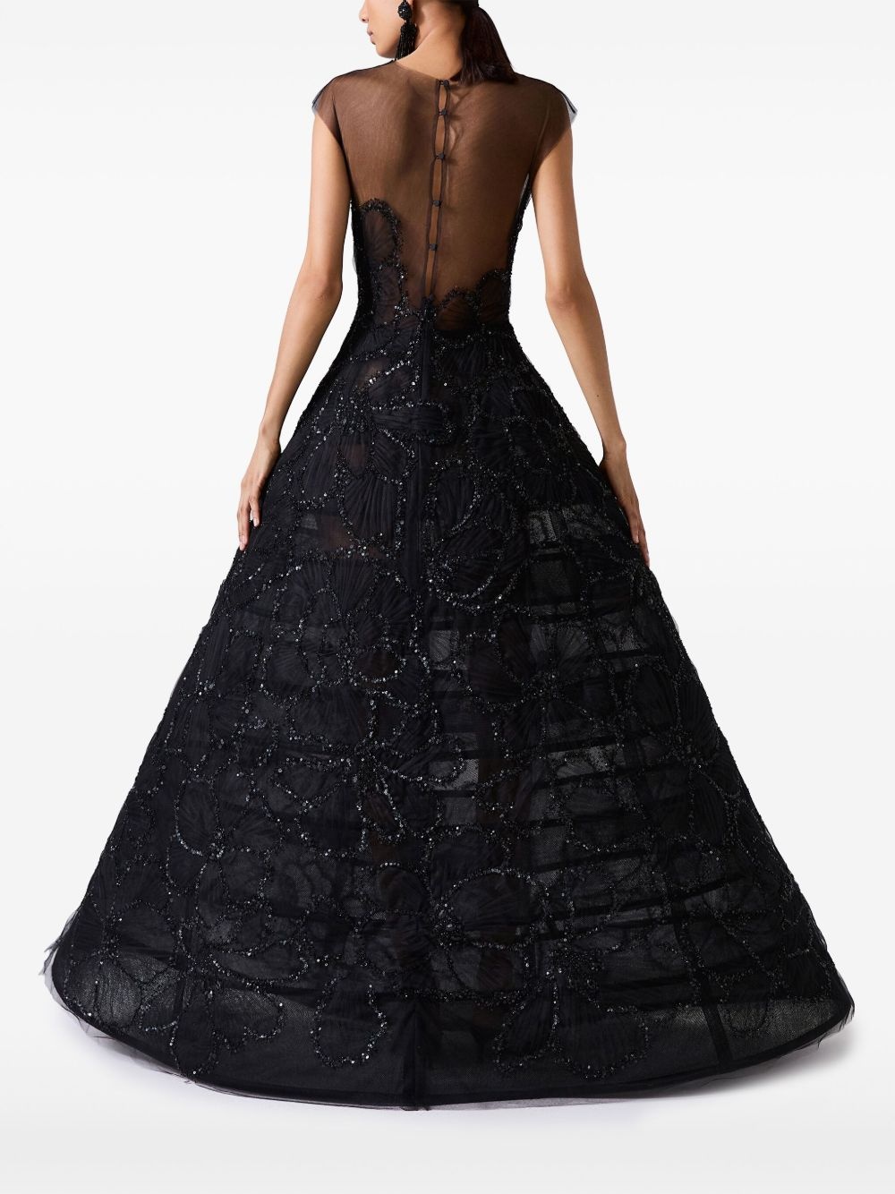 embroidered floral gown - 3
