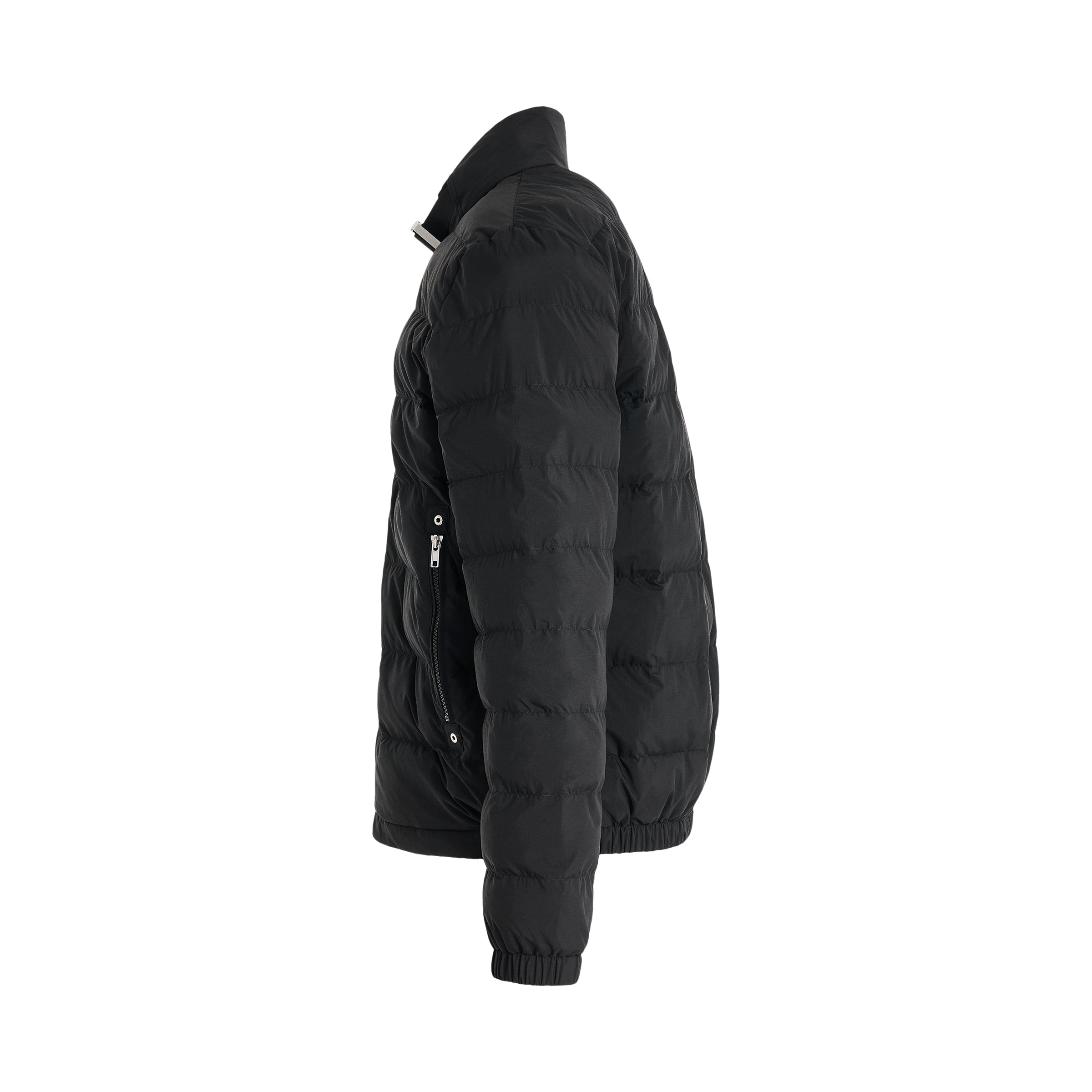 Lightweight Buckle Puffer Jacket in Black - 3