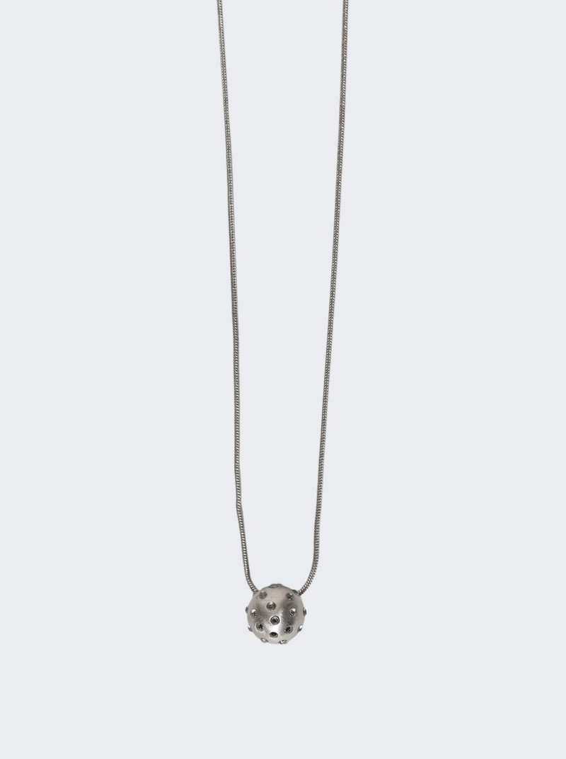 Rick Owens DRKSHDW Mini Orb Pendant Necklace Palladium outlook