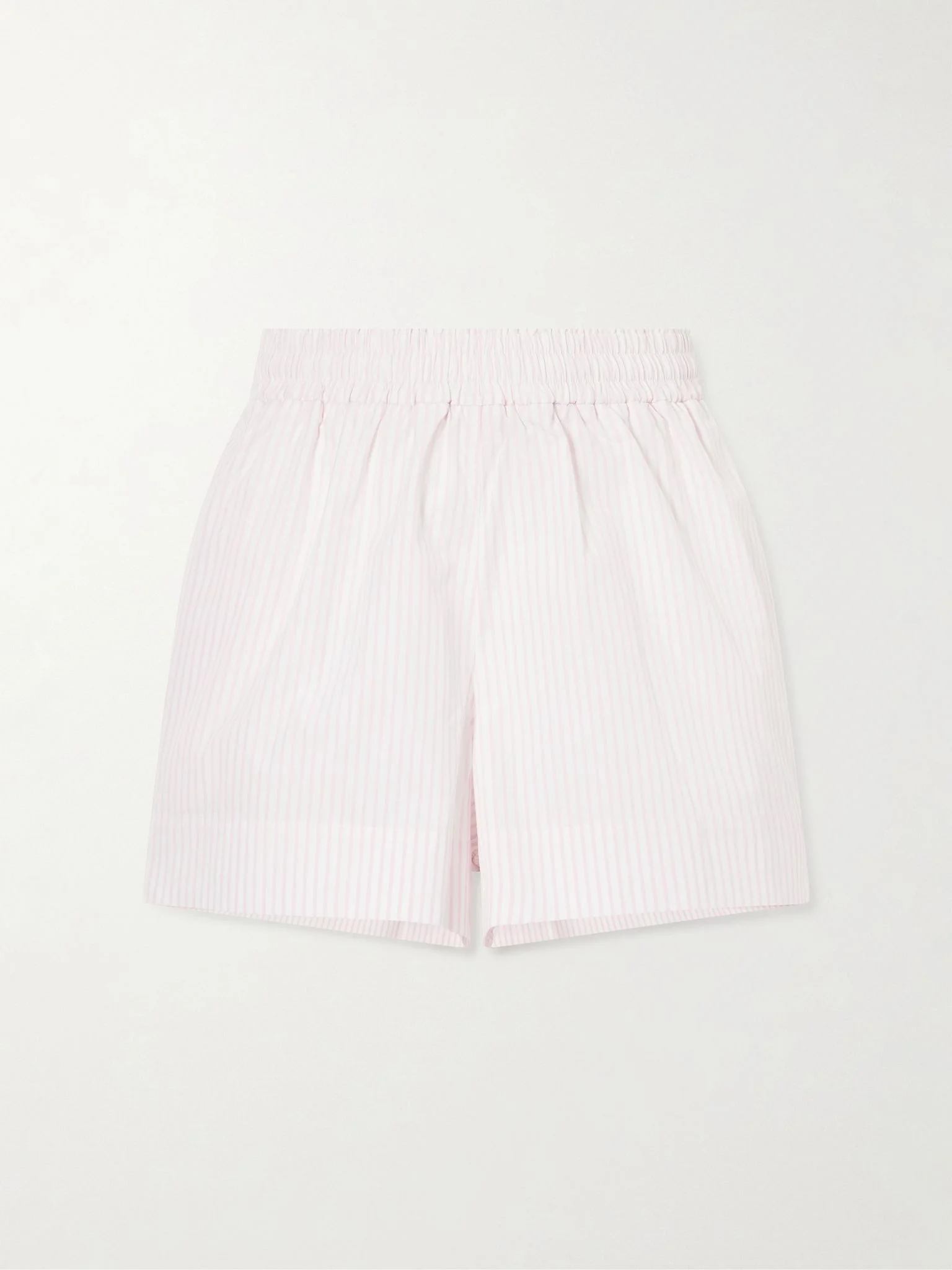 Striped cotton-poplin shorts Pink - 1