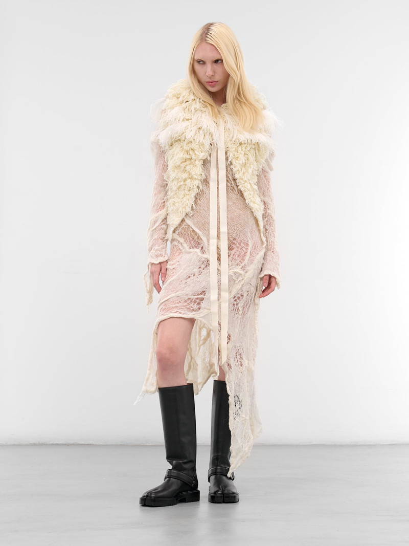 Ann Demeulemeester Clementia Distressed Sheer Alpaca Dress outlook