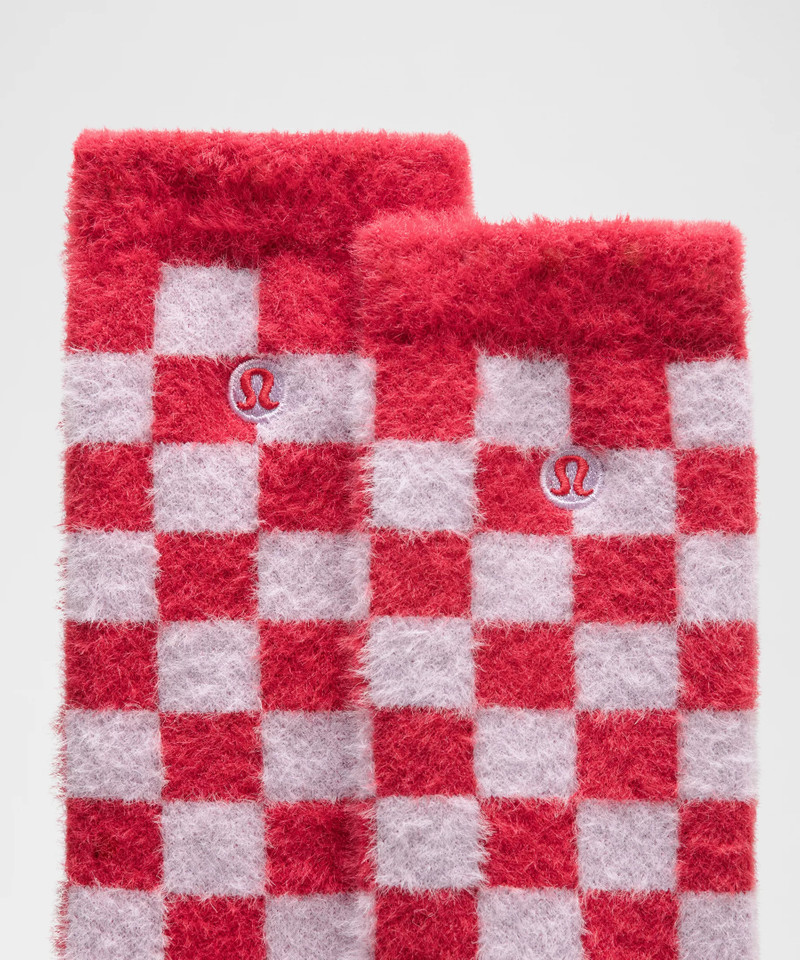 lululemon Unisex Fuzzy Checkered Crew Socks outlook