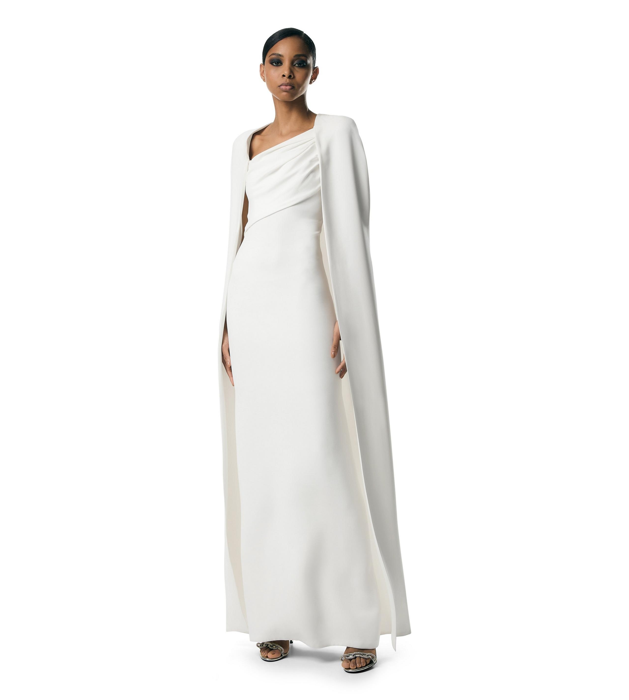 DOUBLE SILK GEORGETTE EVENING CAPE - 2