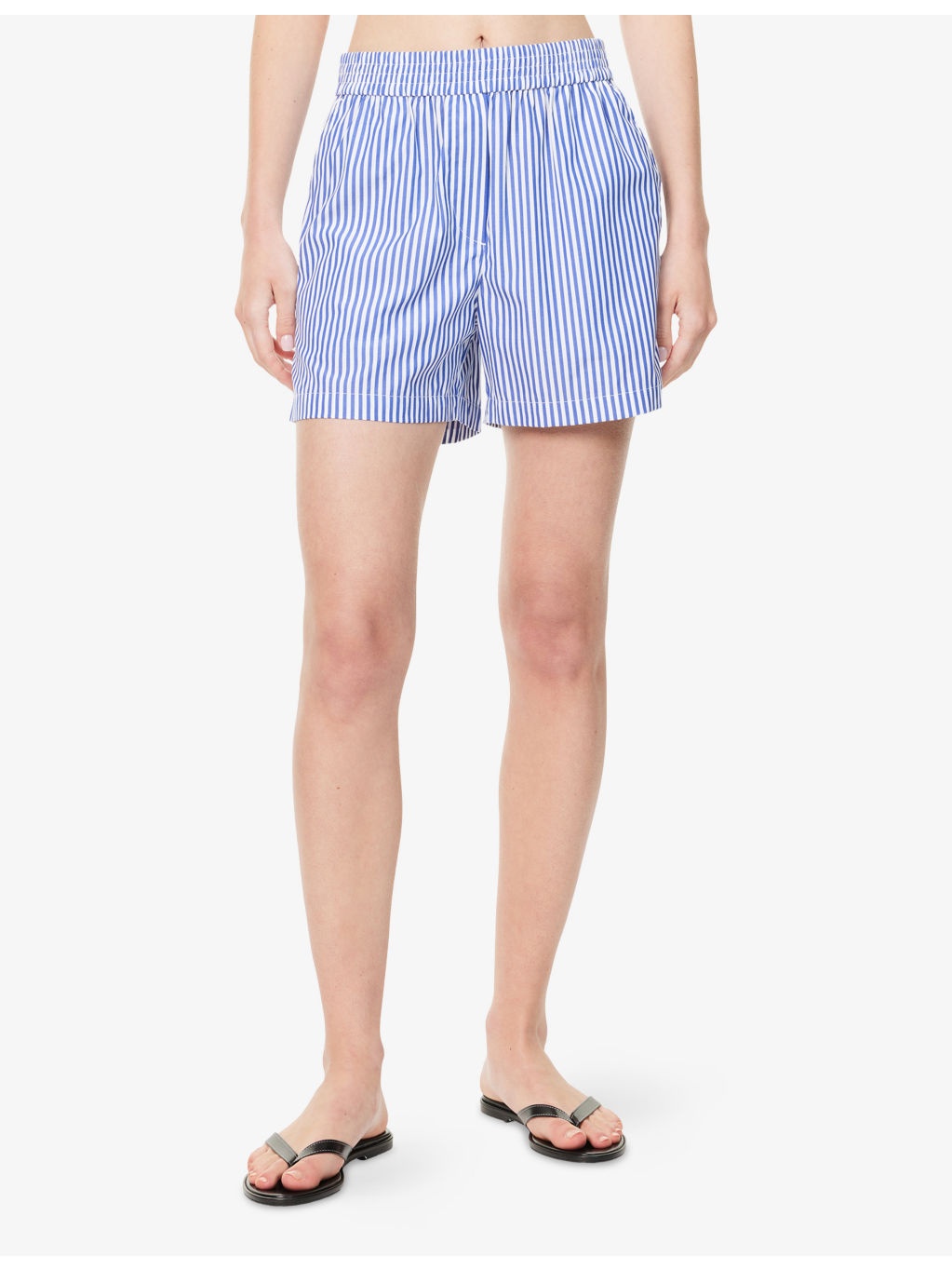 Emma Stripe-Print Cotton Shorts - 3