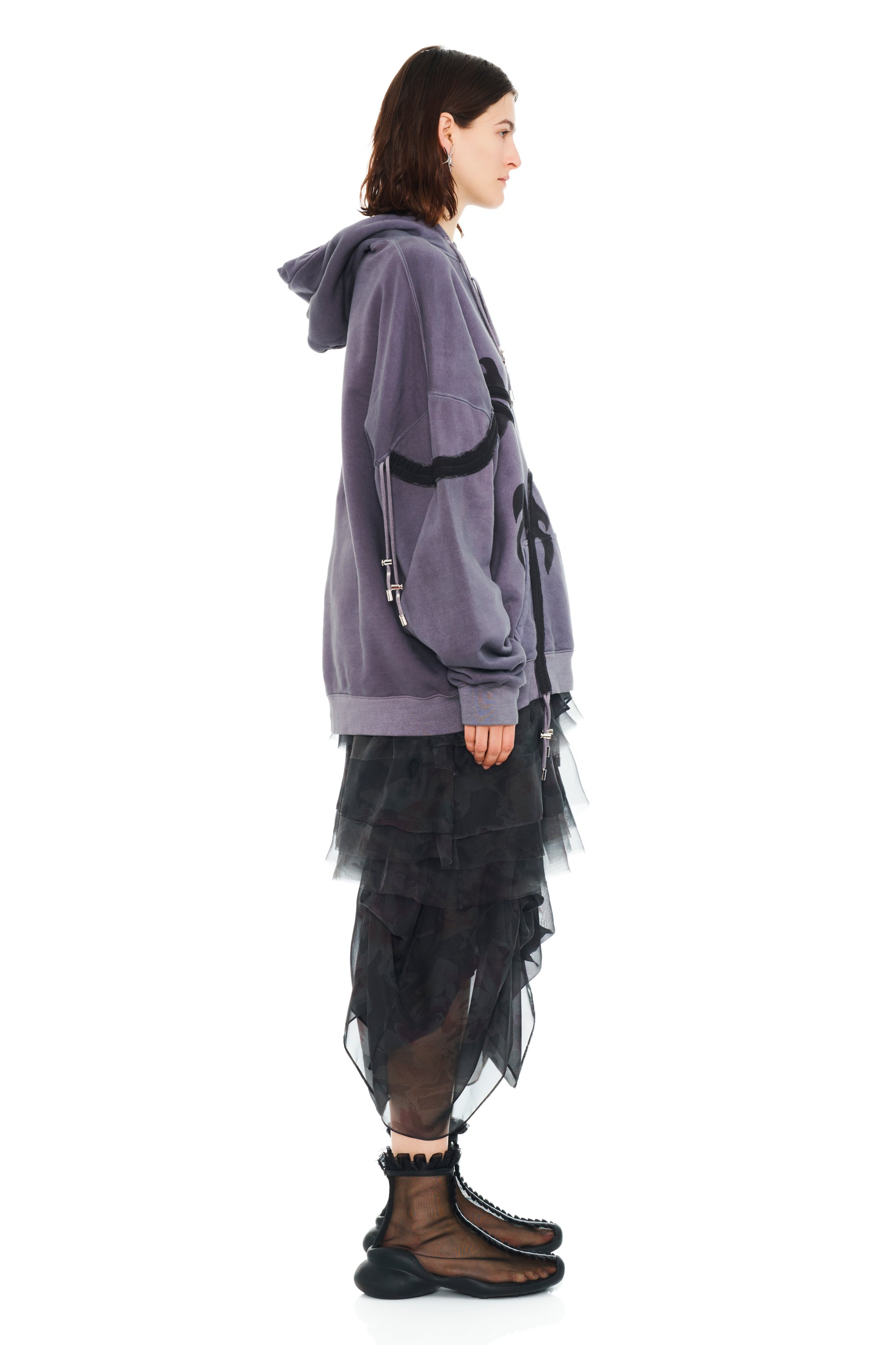 CHARCOAL FLAMES STAR HOODIE - 3